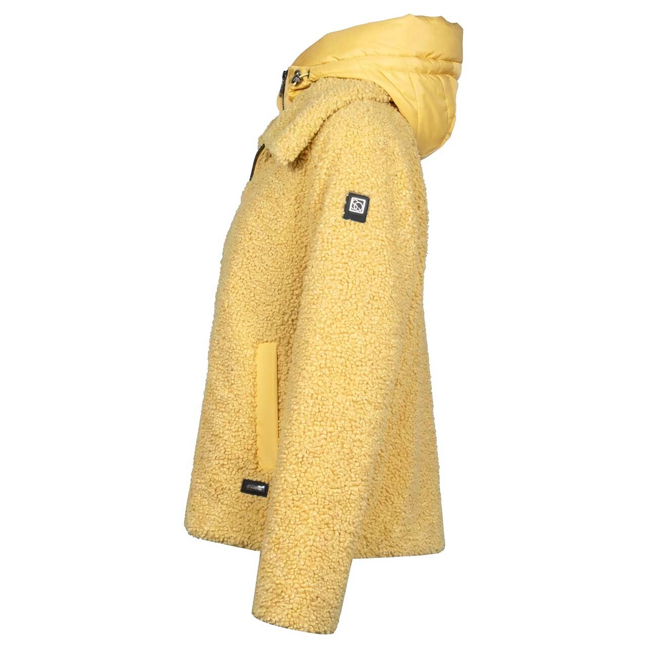 Damen Teddyjacke von Soquesto in Gelb, Seitenansicht