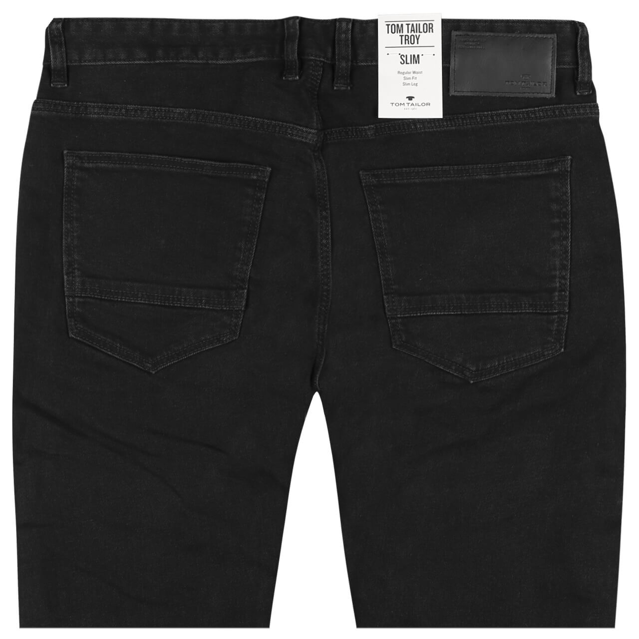 tomtailor-jeans-troy-black-10270-hinten Herrenjeans Troy von Tom Tailor in Schwarz, detaillierte Rückansicht