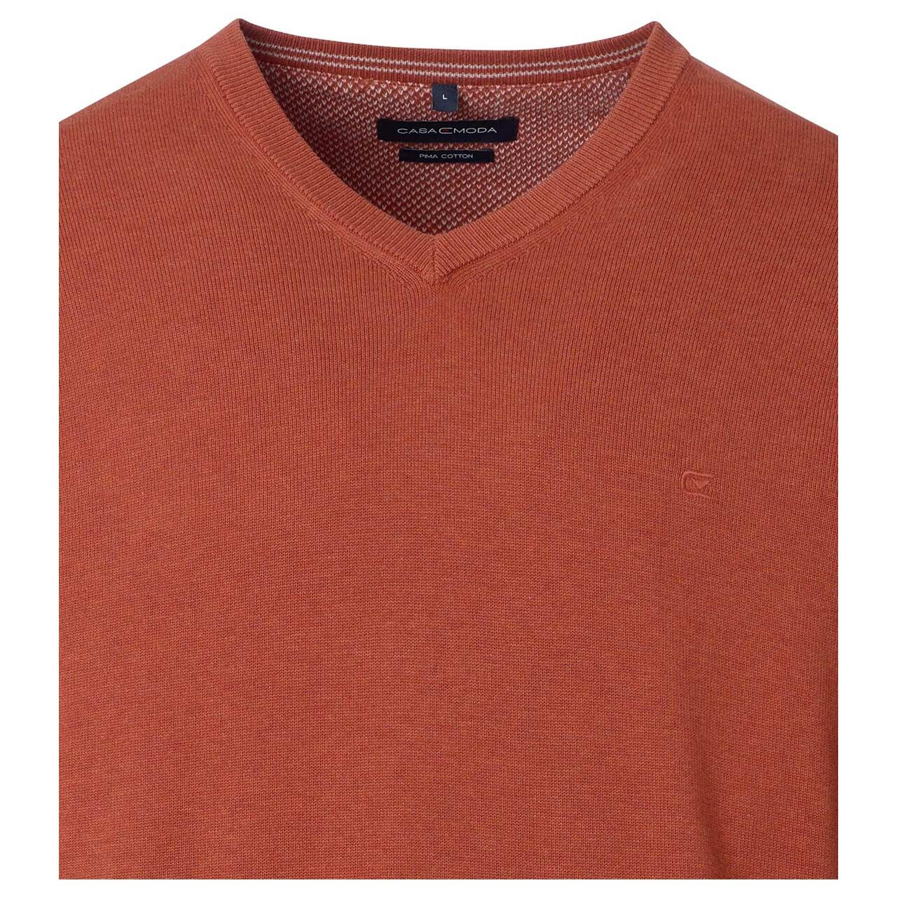 Herren Pullover von Casa Moda in Dunkelrot, Detailansicht vorne