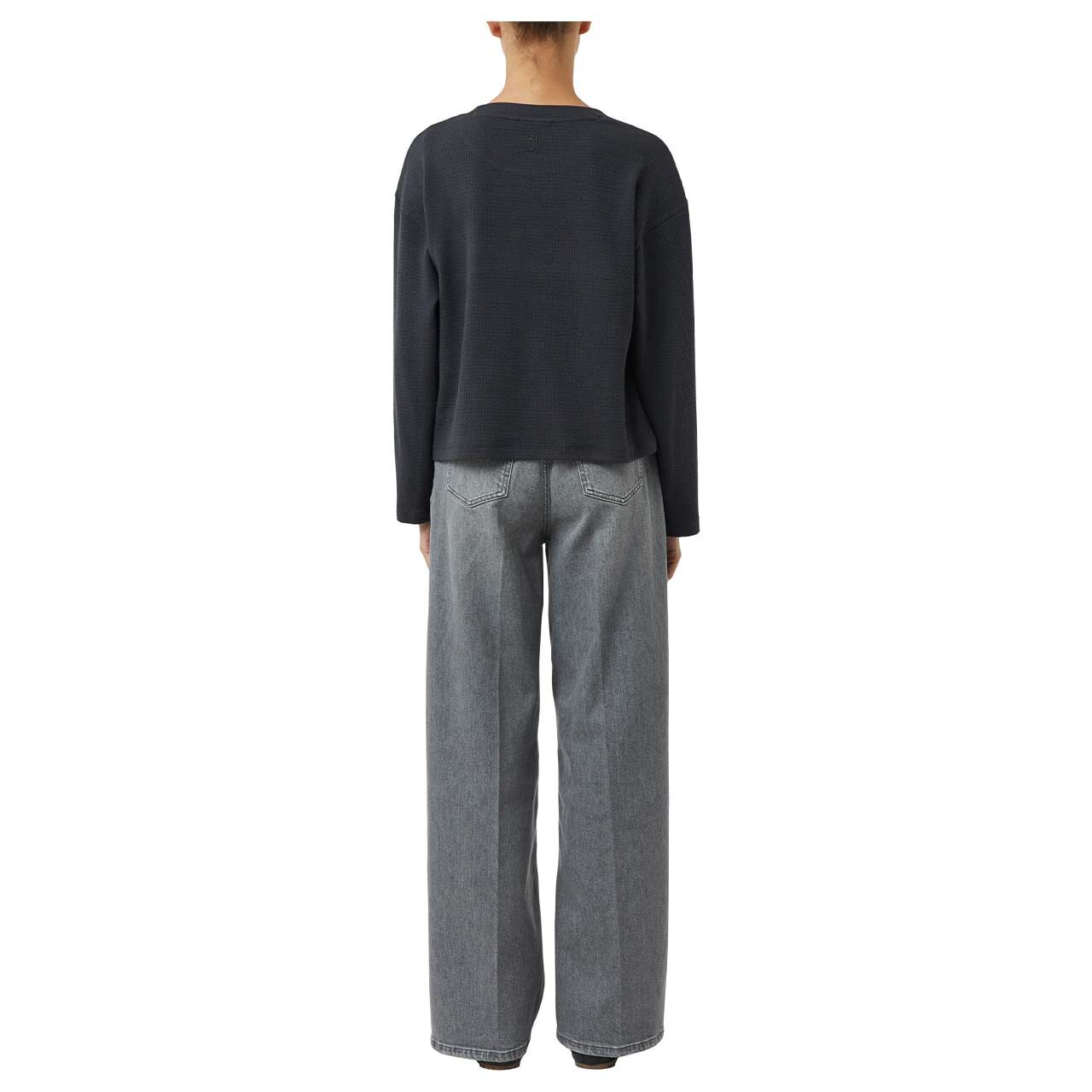 Damen Sweatshirt von Comma in Dunkelgrau, Rückansicht Model