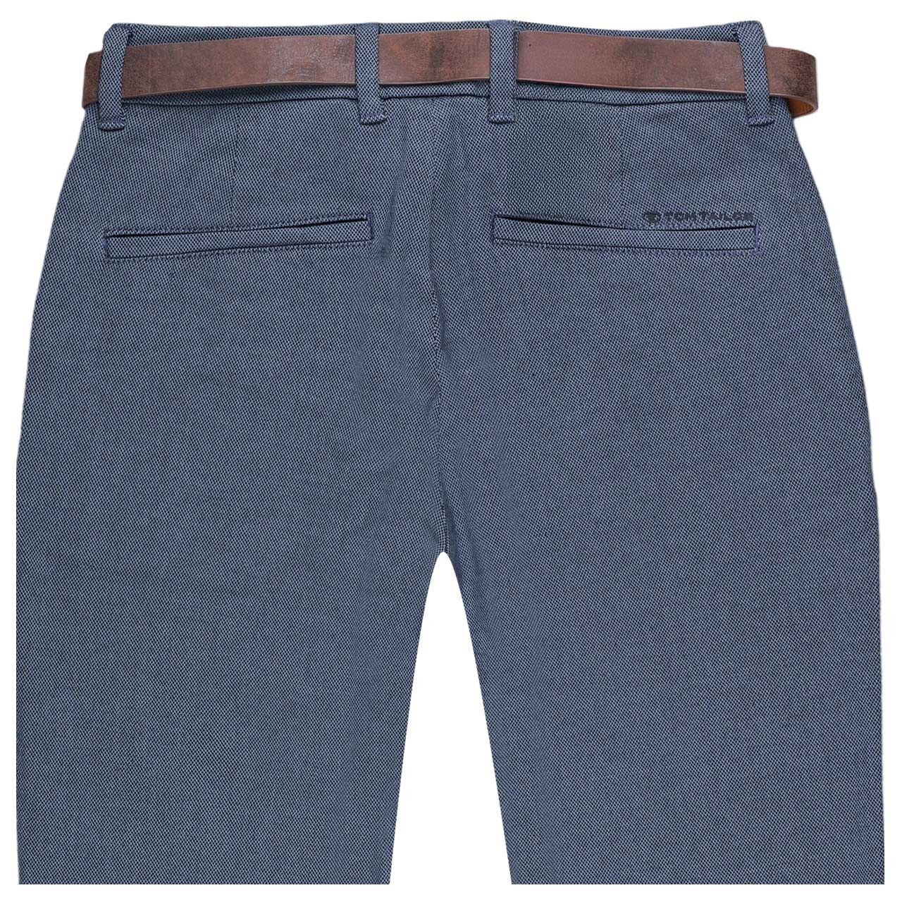 Chinohose Travis von Tom Tailor in Blau mit Print, detaillierte Rückansicht