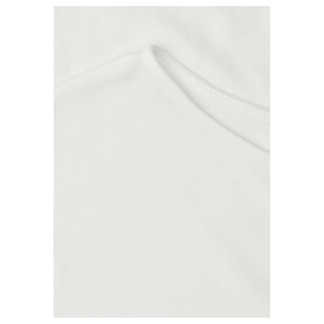 Street One Damen T-Shirt Basic Bottom Cuff off white