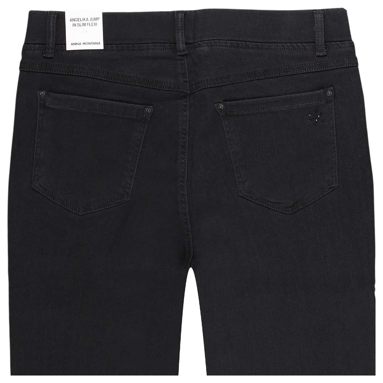 Stretch Damenjeans Angelika Röhre Jump in von Anna Montana in Schwarz, detaillierte Rückansicht