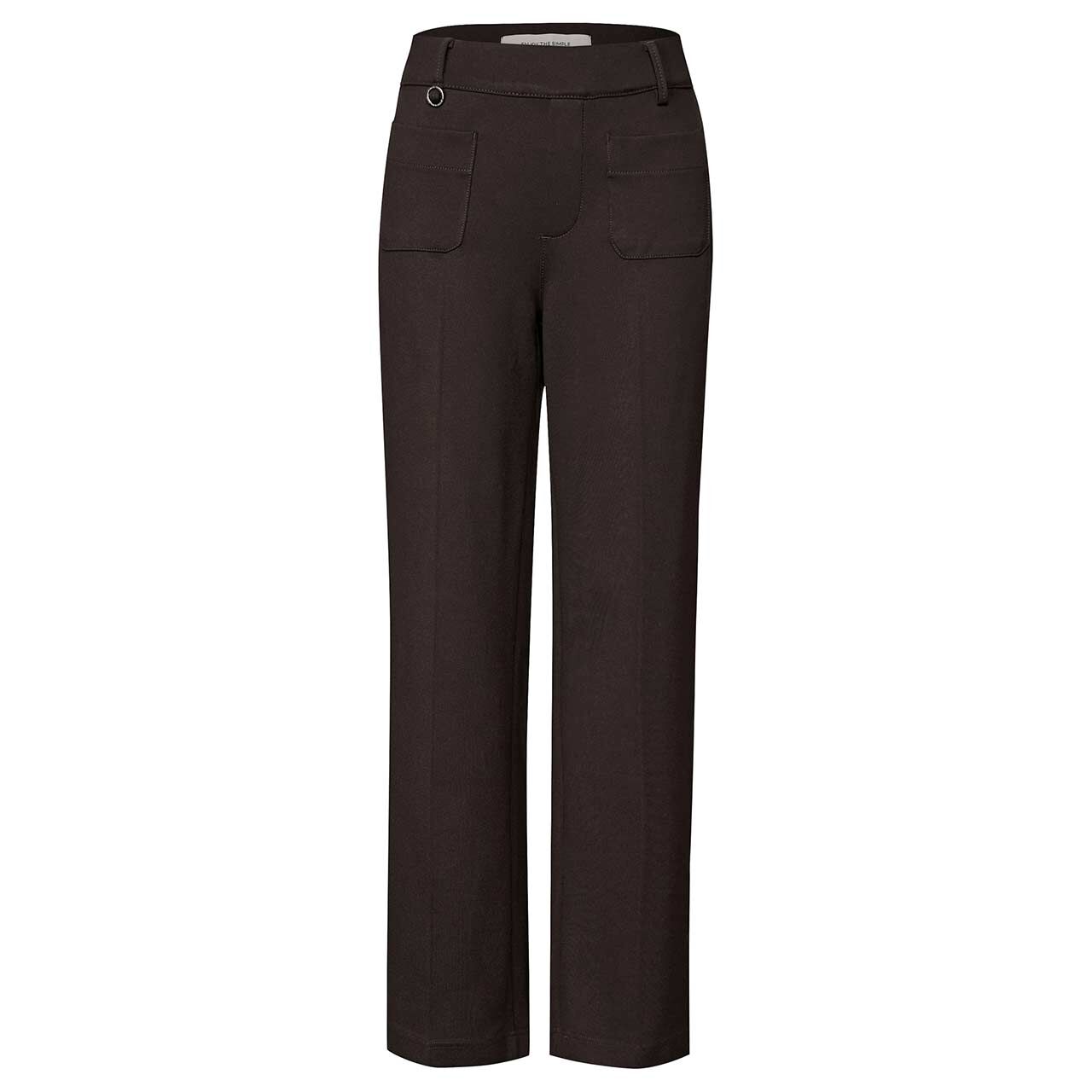 Street One Straight Leg Hose deep roast brown pockets