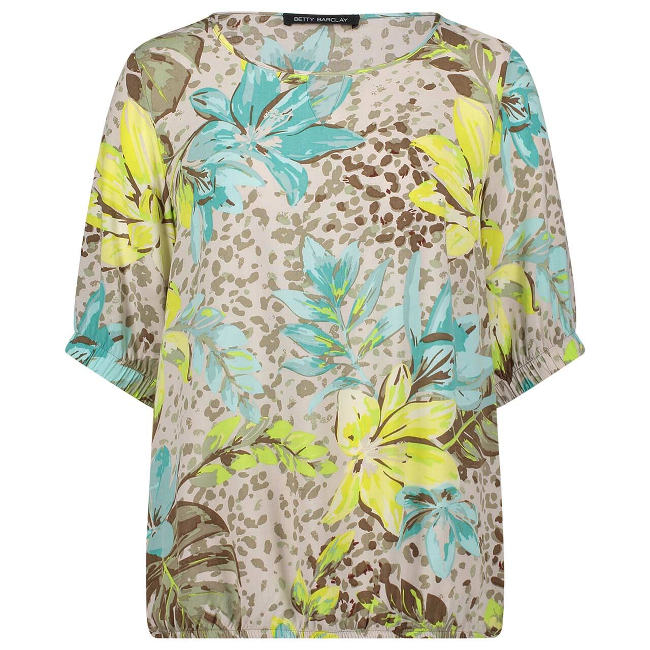 Betty Barclay Damen Kurzarm Bluse beige yellow