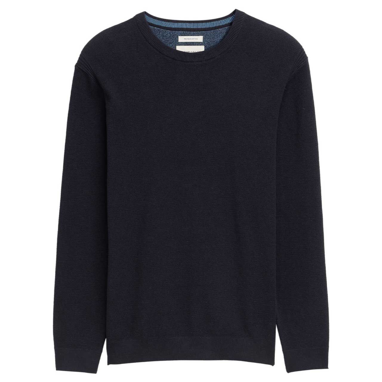 Tom Tailor Herren Pullover Structured Crewneck Knit navy melange