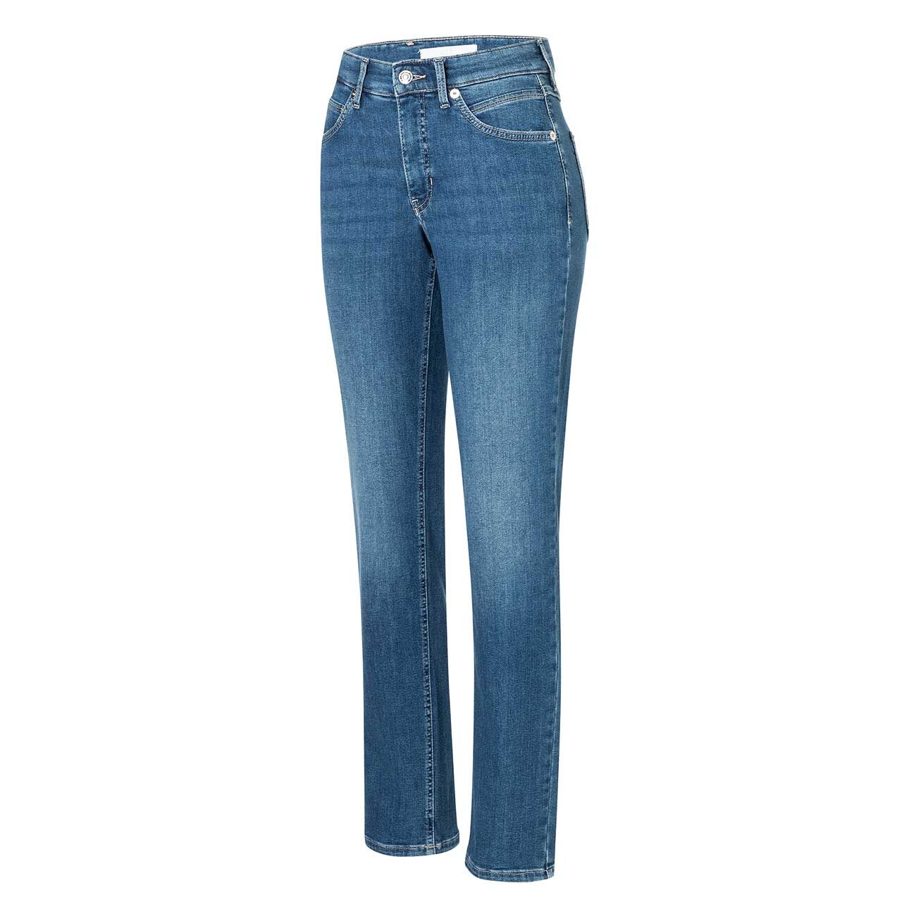 Stretch Damenjeans Melanie von MAC in Blau angewaschen, Seitenansicht
