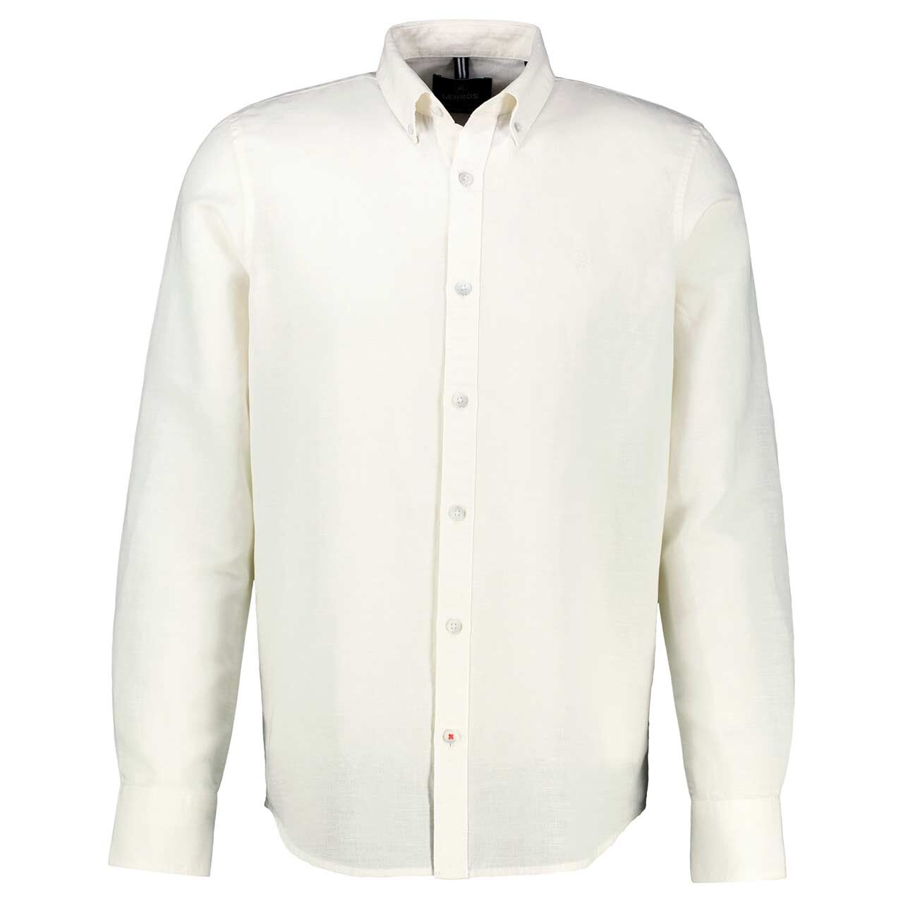 Lerros Herren Leinen Langarm Hemd broken white