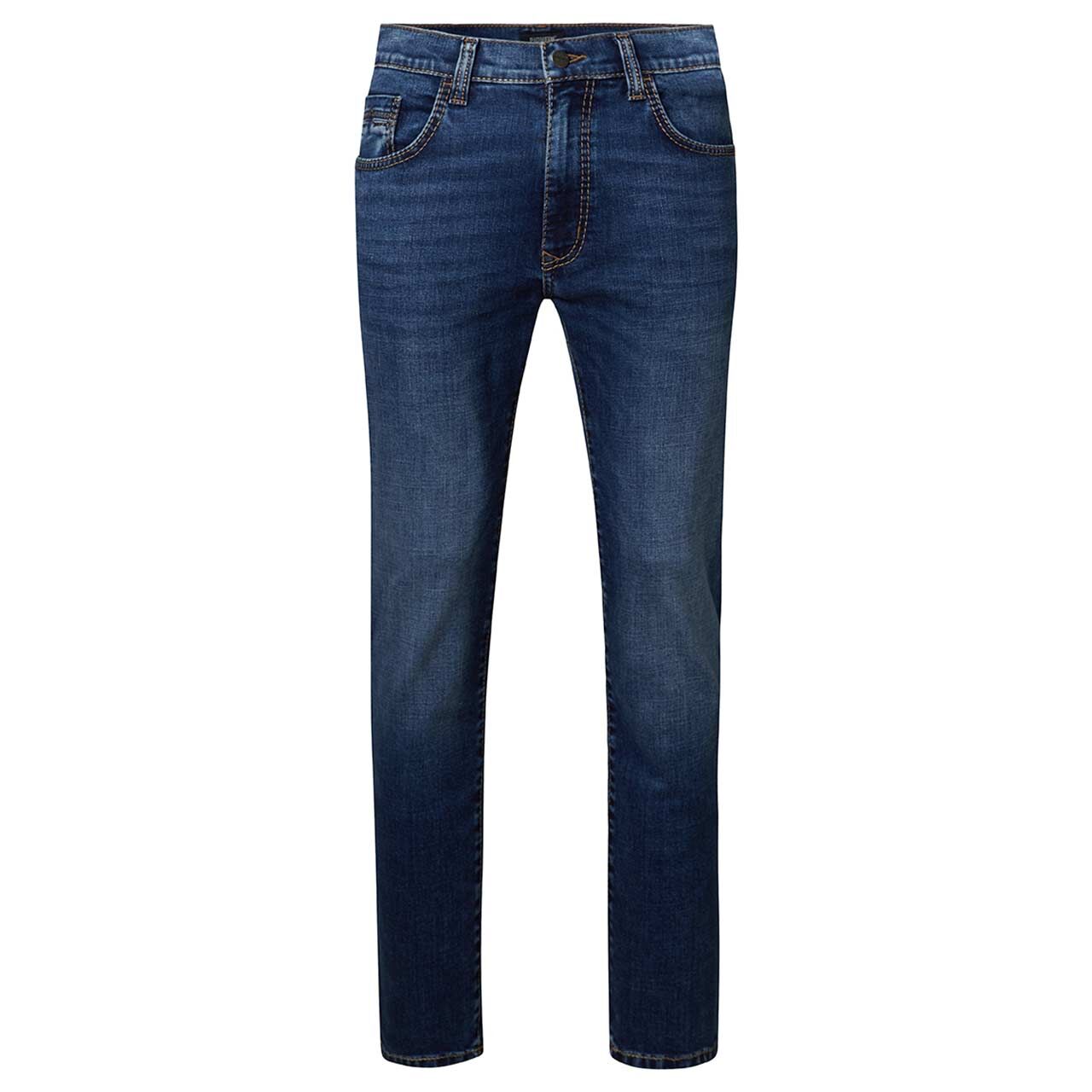 Stretch Herrenjeans Rando Megaflex in Dunkelblau angewaschen von Pioneer, Vorderansicht