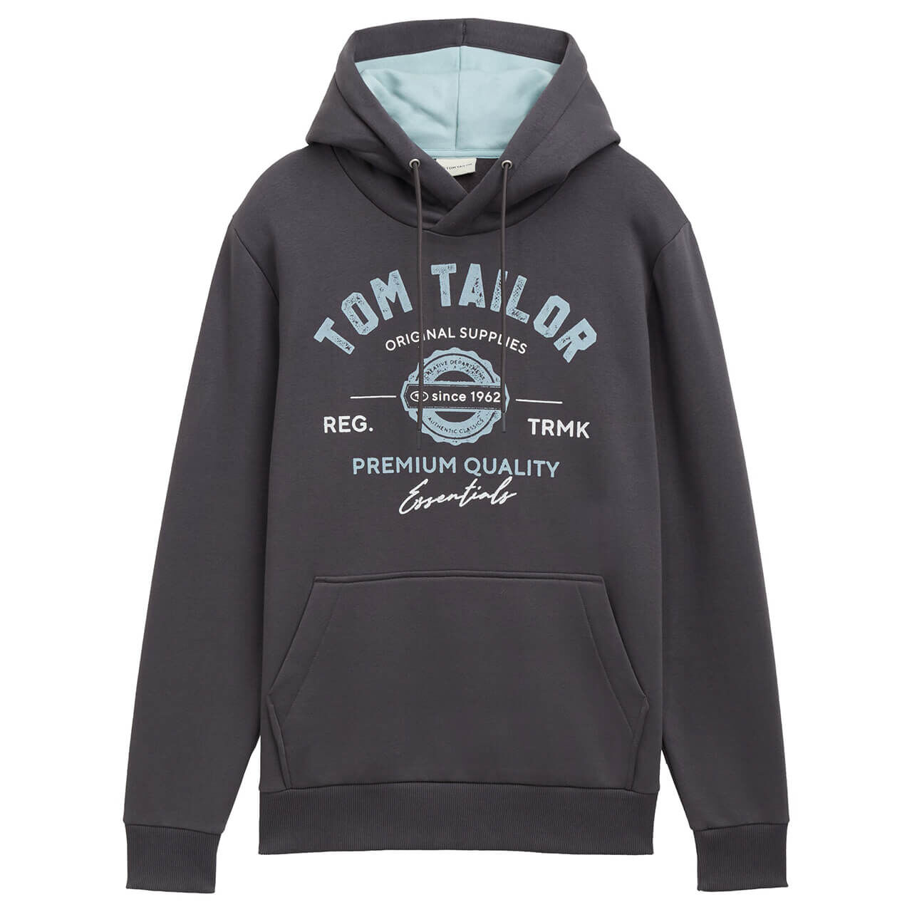 Tom Tailor Herren Hoodie Sweatshirt tarmac grey printed