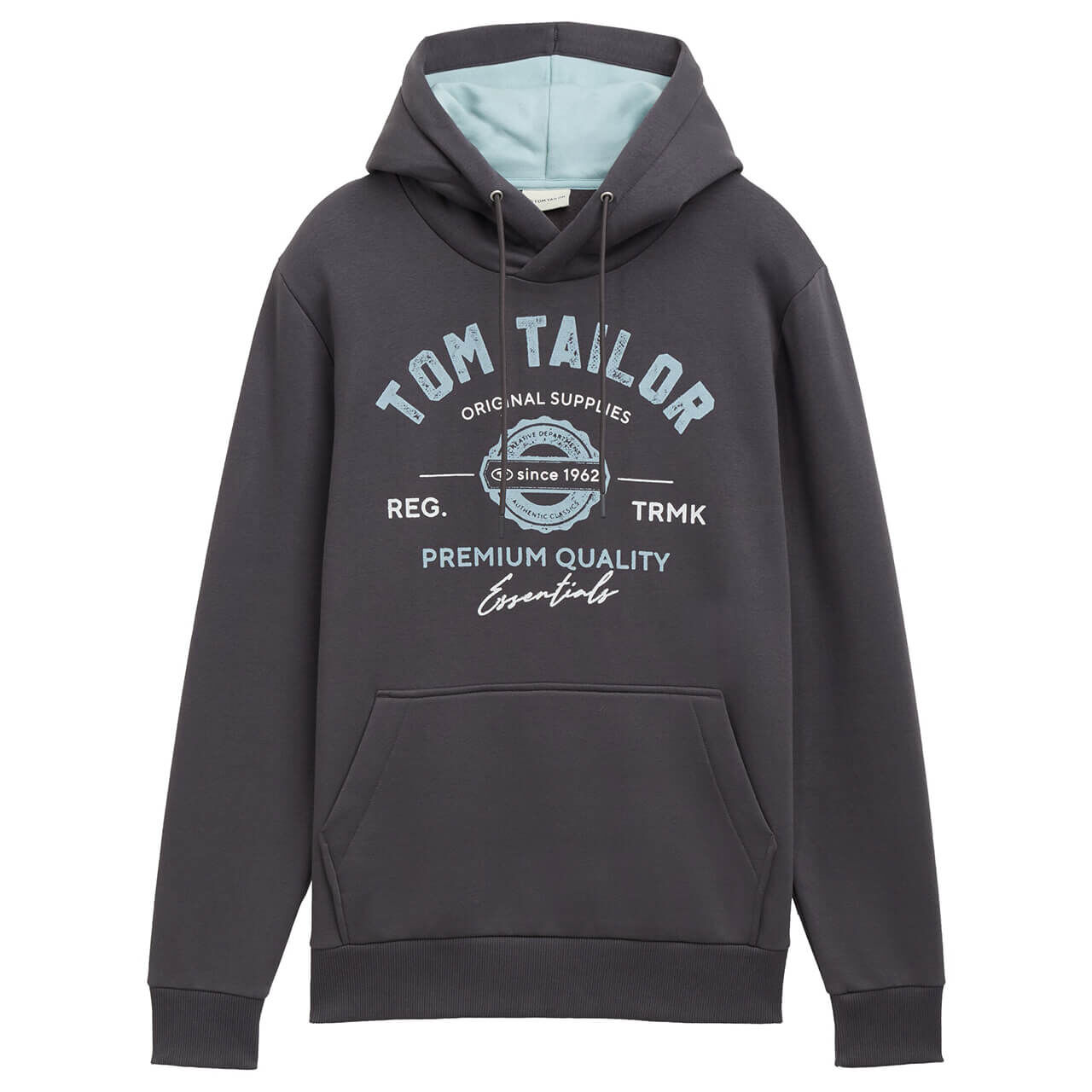 Tom Tailor Herren Hoodie Sweatshirt tarmac grey printed Tom Tailor Herren Hoodie Sweatshirt tarmac grey printed