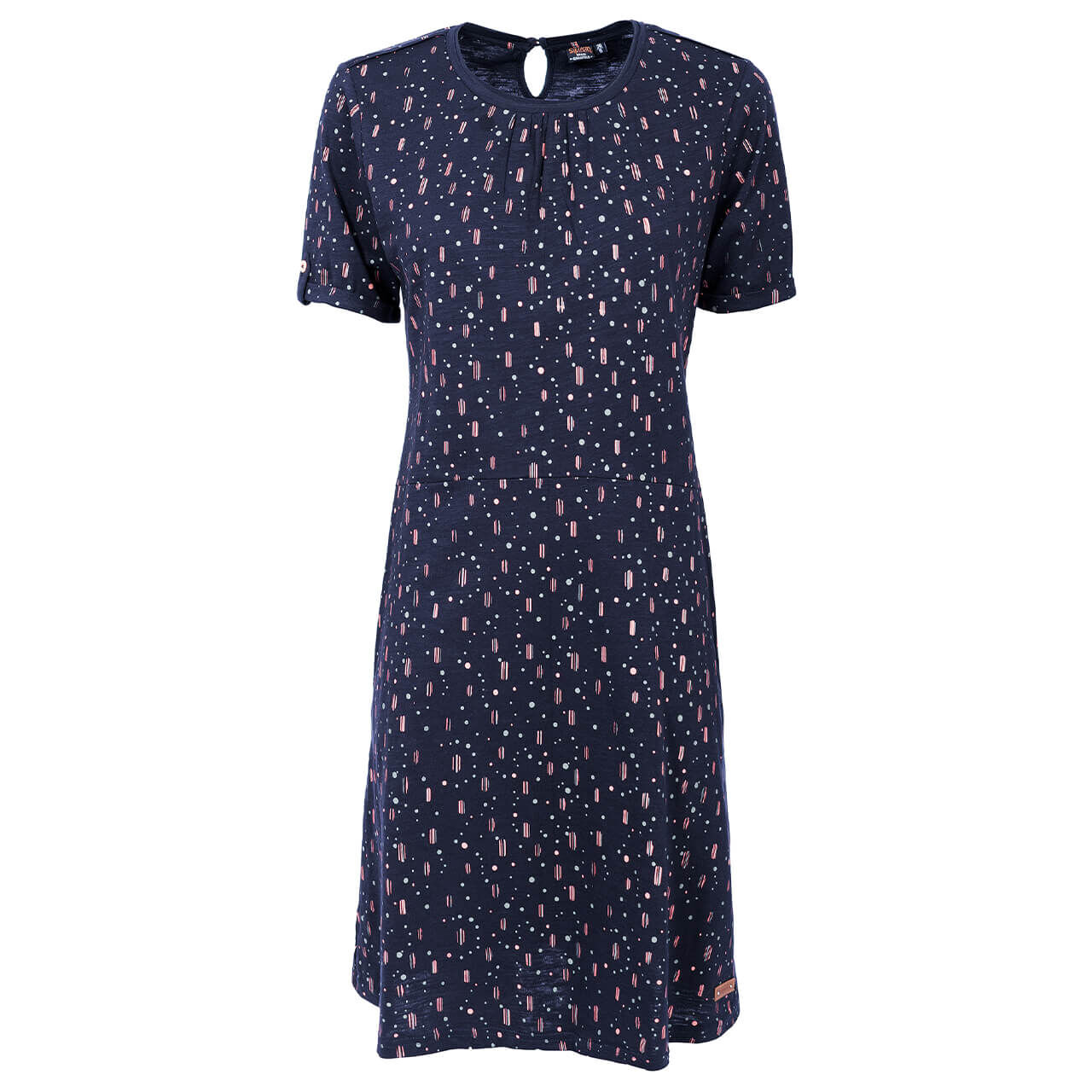 Soquesto Kleid für Damen in Dunkelblau mit Print, FarbNr.: 2800