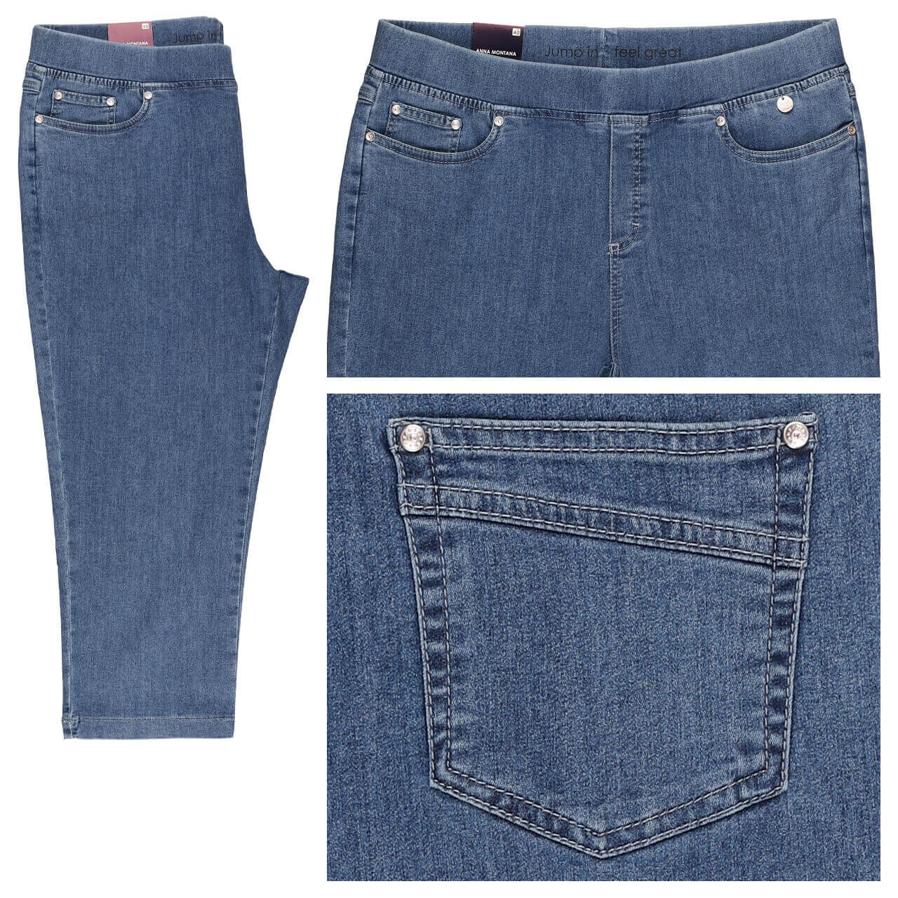 Anna Montana Angelika Röhre Jump in 3/4 Jeans summer stone Anna Montana Angelika Röhre Jump in 3/4 Jeans summer stone