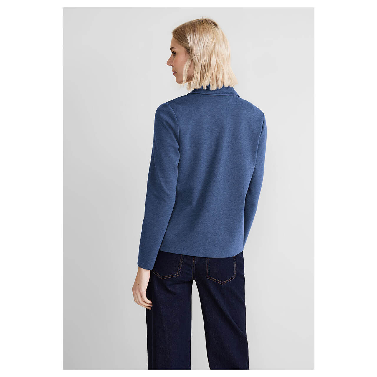 Street One Damen Blazer Basic dark intense gentle blue melange