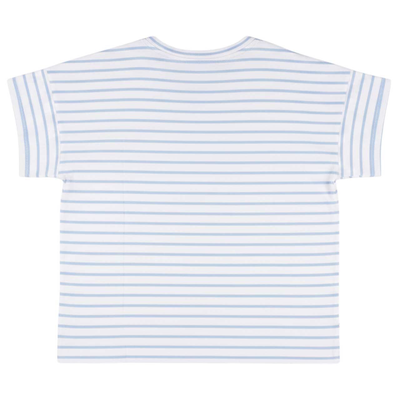 s. Oliver Damen T-Shirt in Hellblau gestreift, Rückansicht