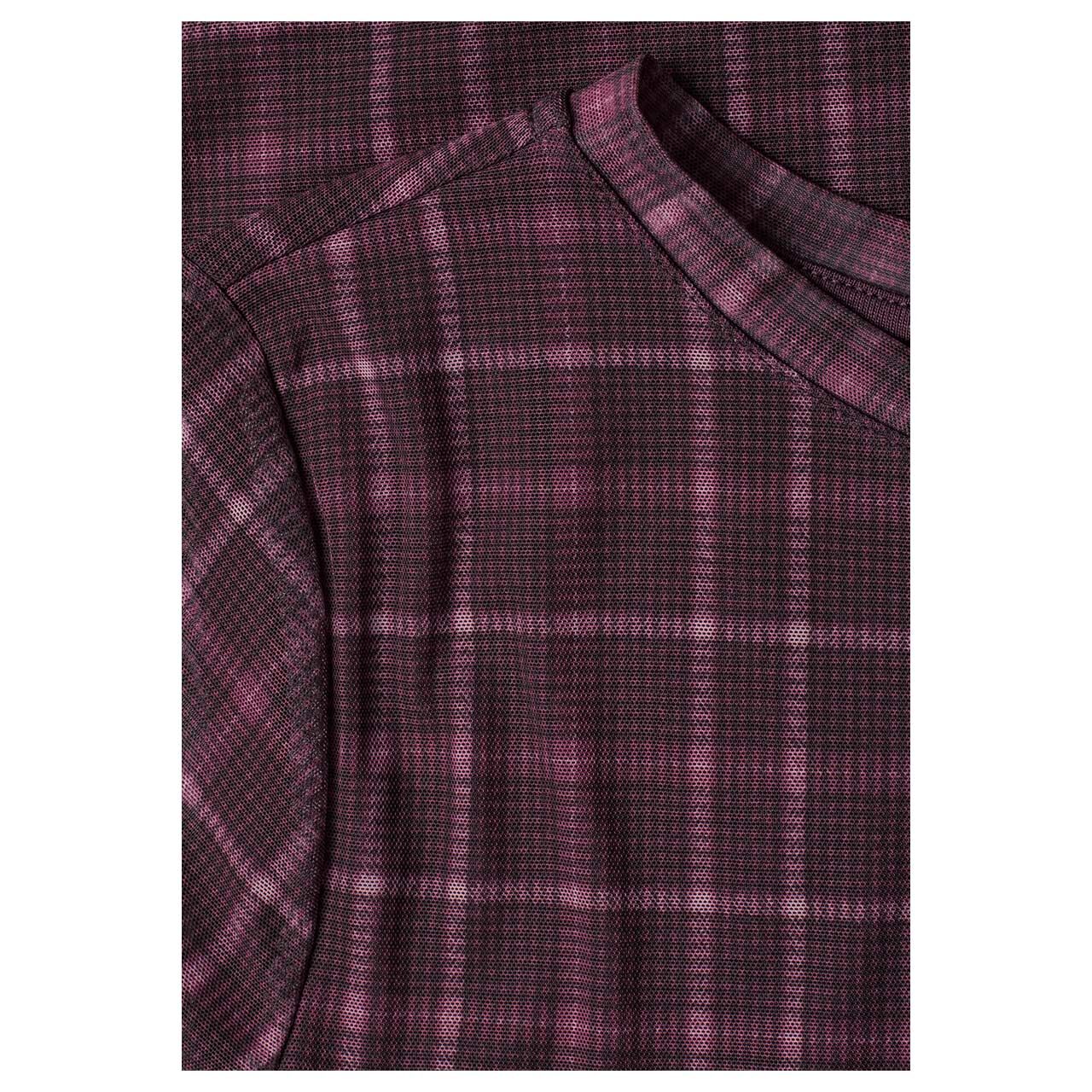 Street One Damen 3/4 Arm Shirt Printed Mesh rustic rouge