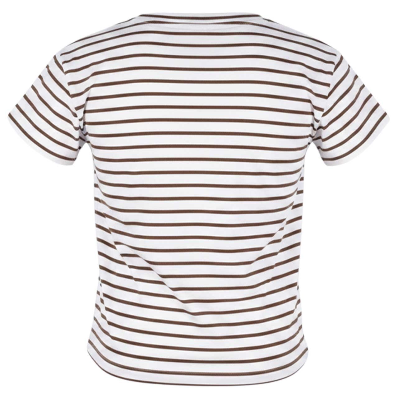 s. Oliver Damen T-Shirt in Braun gestreift, Rückansicht