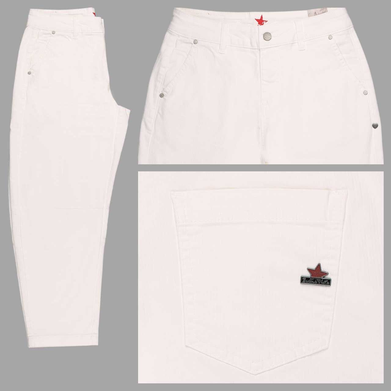 Buena Vista Barrel 7/8 Stripe Stretch Baumwollhose ecru