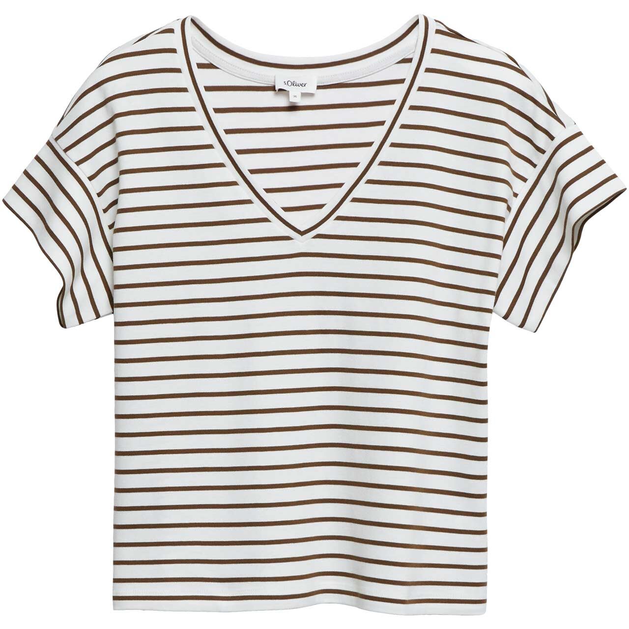 s.Oliver Damen T-Shirt teak brown striped