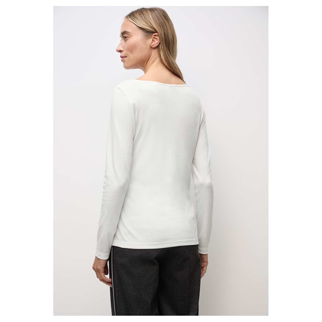Damen Langarm Shirt Lanea von Street One in Weiß, Rückansicht am Model
