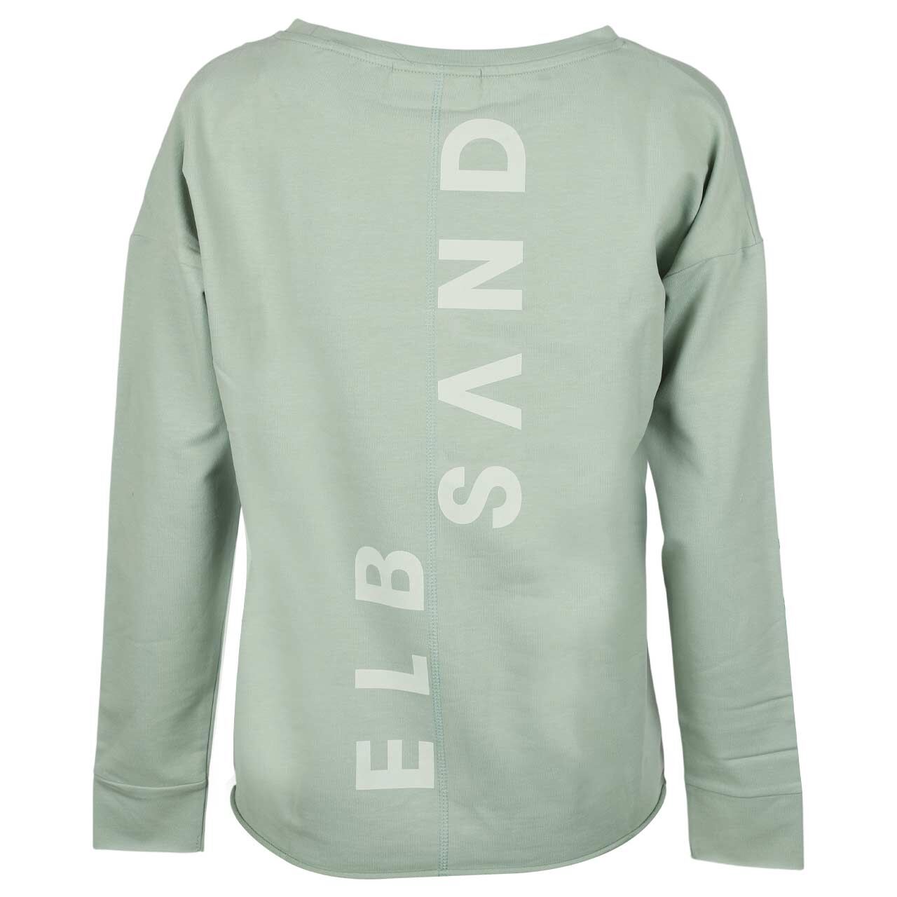 Damen Sweatshirt Riane von Elbsand in Jadegrün mit Print, Rückansicht