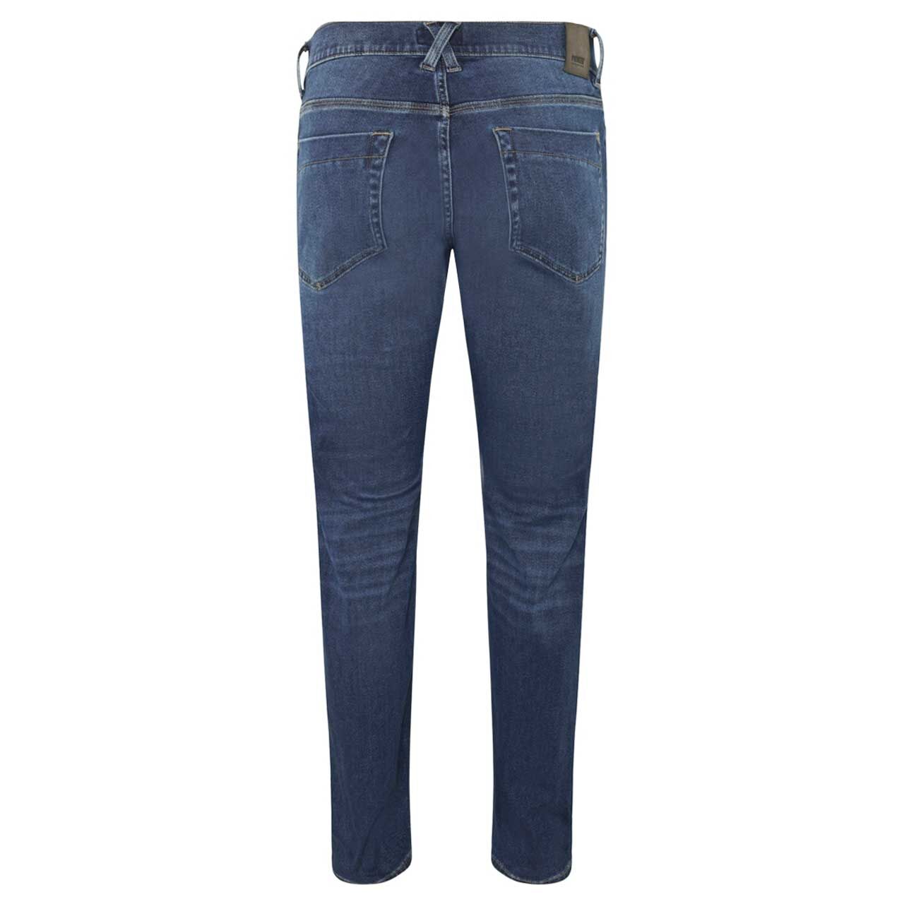 Stretch Herrenjeans Eric Megaflex von Pioneer in Blau angewaschen, Rückansicht
