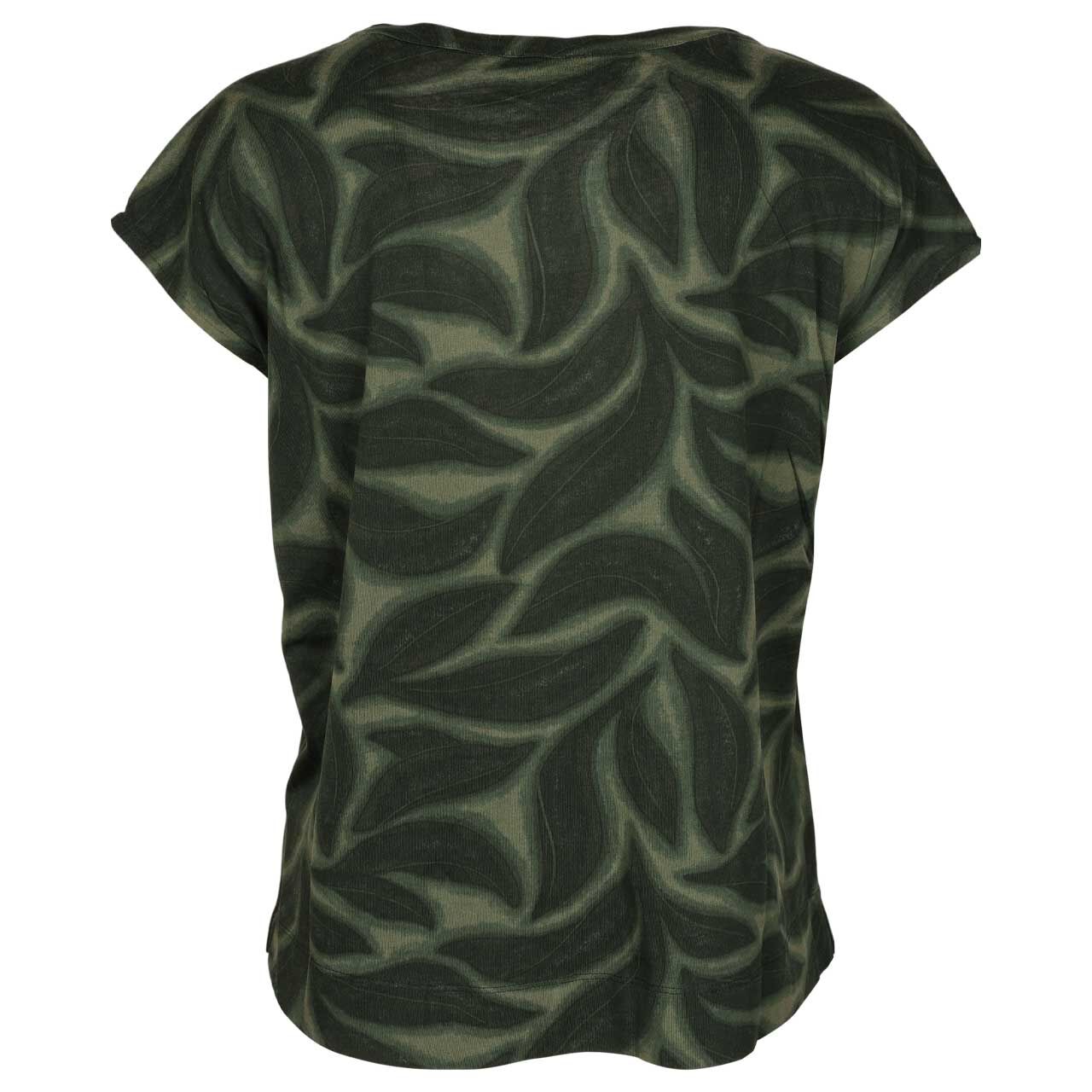 Damen T-Shirt Printed Buttons von Street One in Dunkelgrün mit Print, Rückansicht