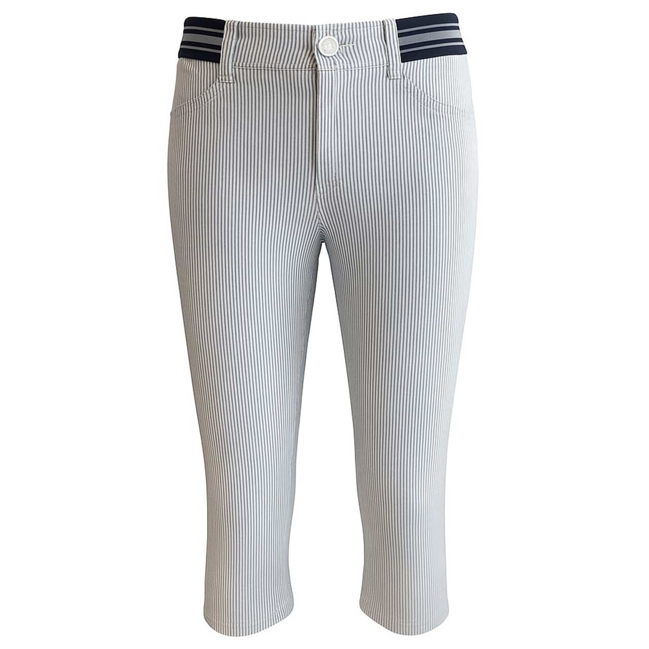Damen 3/4 Jeans Anacapri Sporty von Angels in Dunkelblau gestreift, Vorderansicht