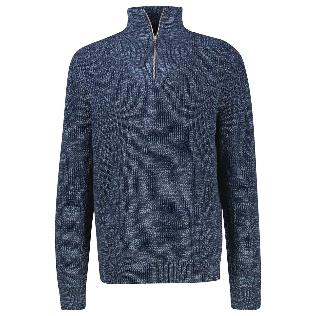 Lerros Herren Pullover Troyer classic navy melange fisherman