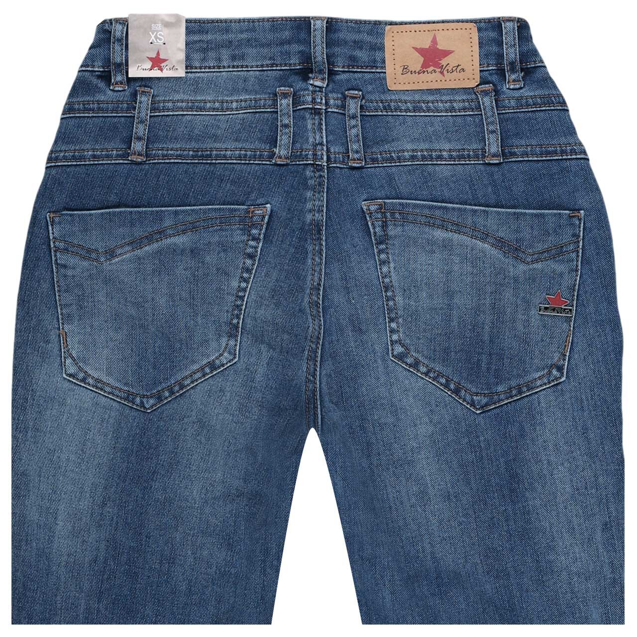 Damenjeans Florida-Z Stretch Denim von Buena Vista in Blau angewaschen, detaillierte Rückansicht