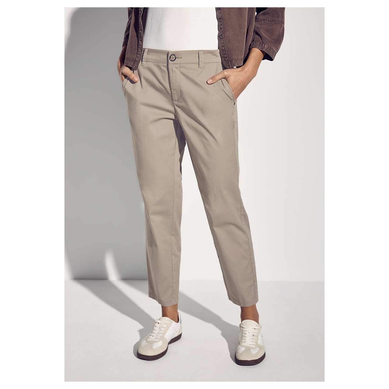 Street One Ankle Chinohose Peach Twill buff grey
