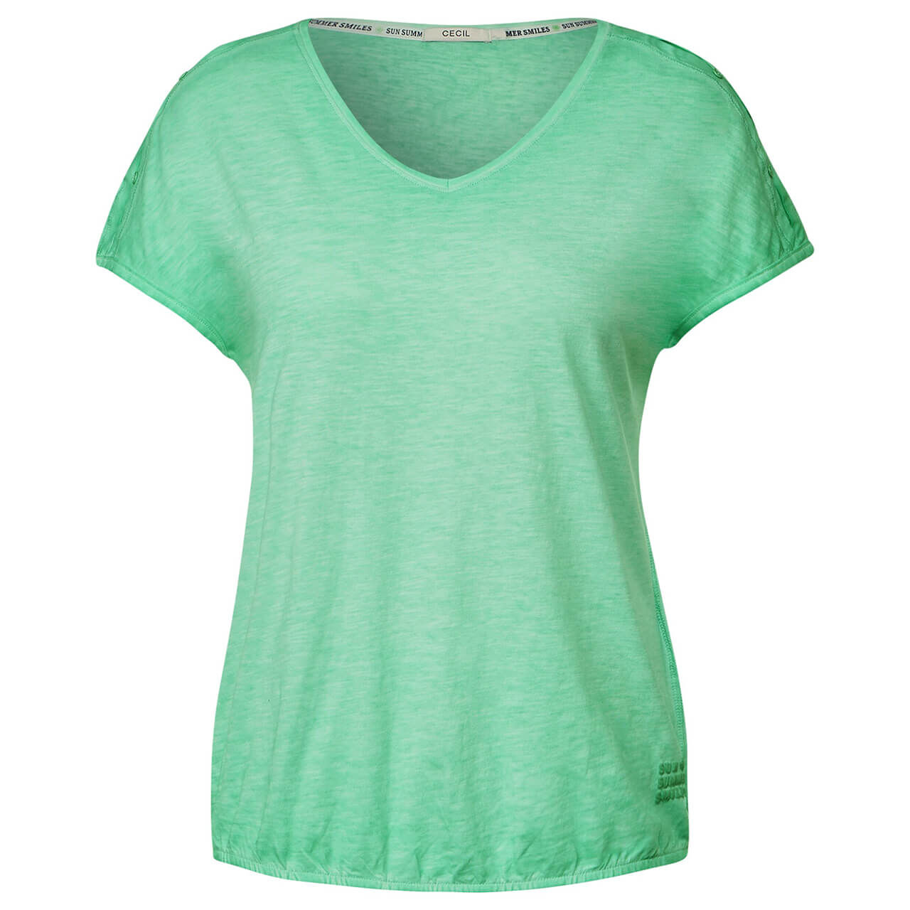 Cecil Cold Shoulder T-Shirt fresh green