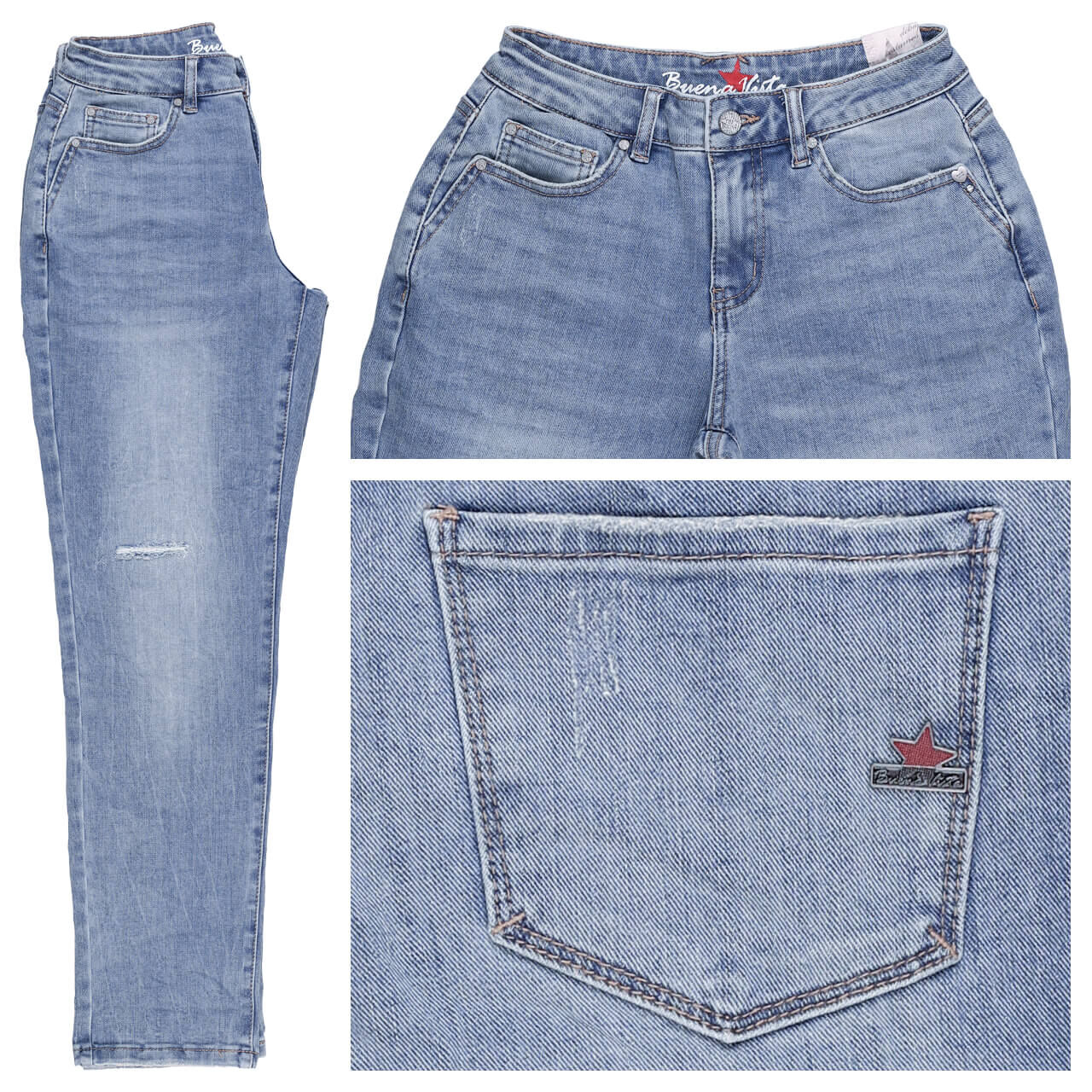 Buena Vista Ibiza Cropped Stretch Denim Ankle Jeans light destroyed Buena Vista Ibiza Cropped Stretch Denim Ankle Jeans light destroyed