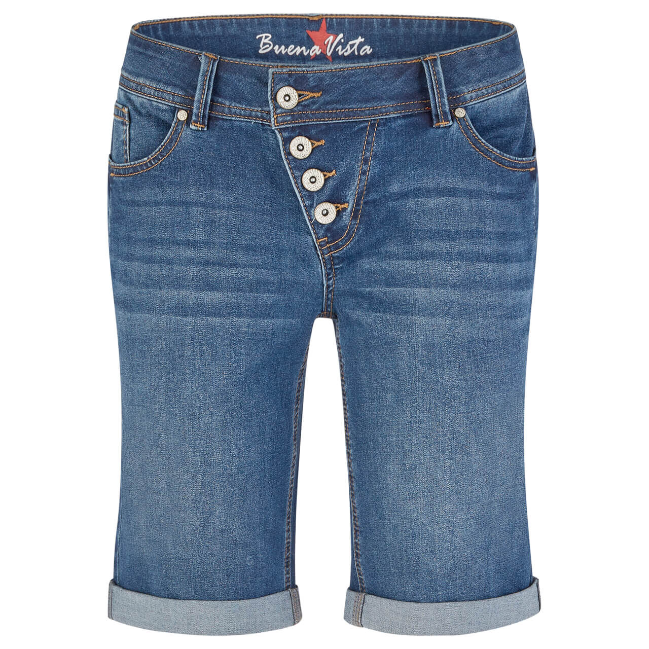 Buena Vista Malibu-Short Stretch Denim Jeans mid stone