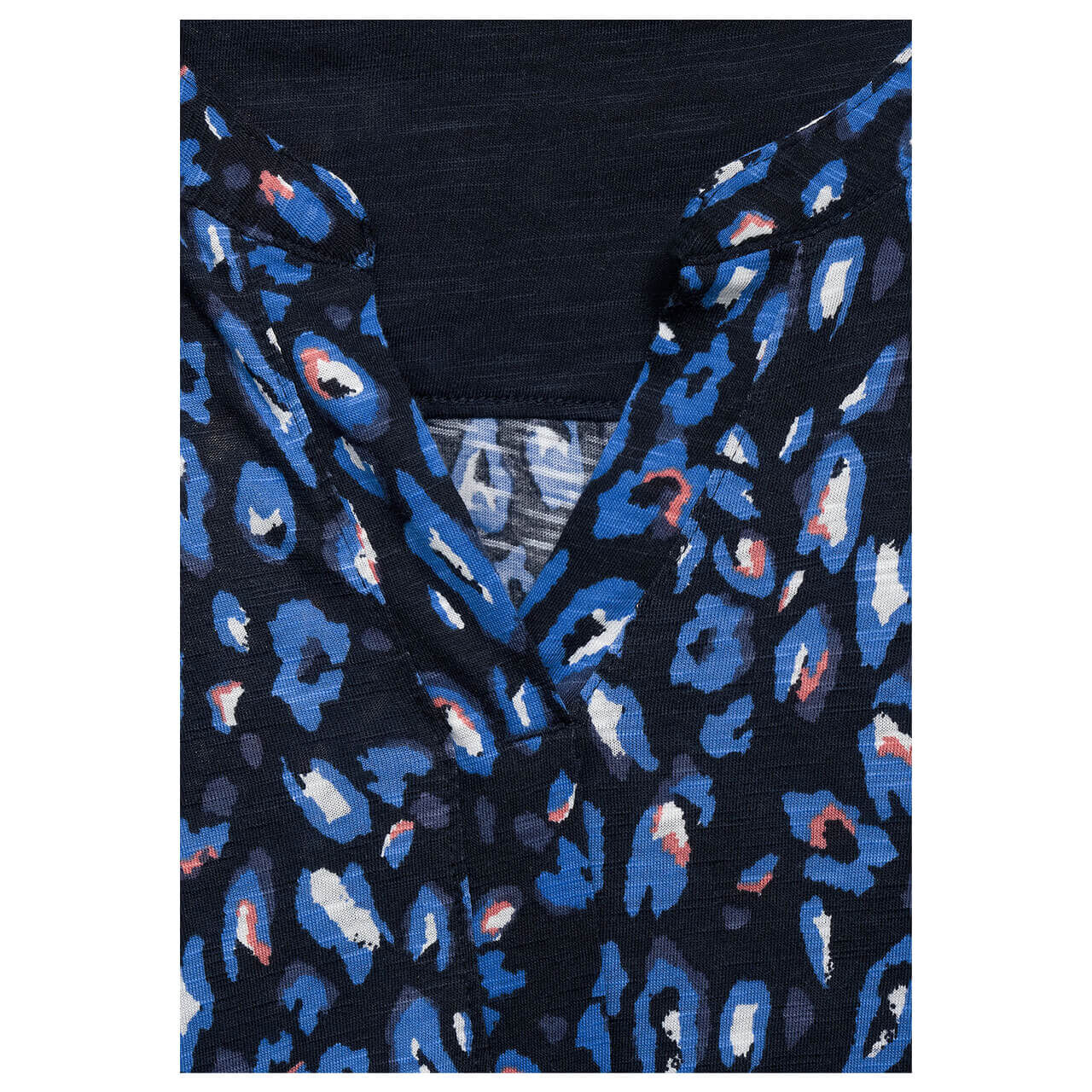 Cecil Leo Tunic Langarm Shirt für Damen in Dunkelblau mit Print, FarbNr.: 30128
