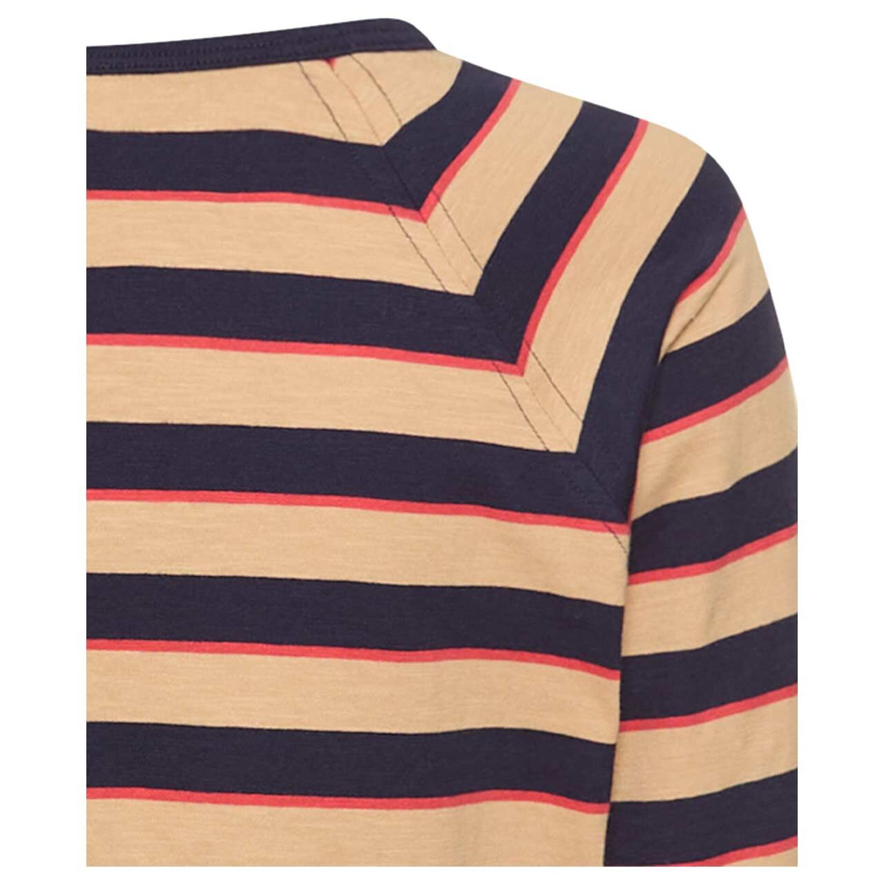 Damen 3/4 Arm Shirt von Camel active in Braun gestreift, detaillierte Rückansicht