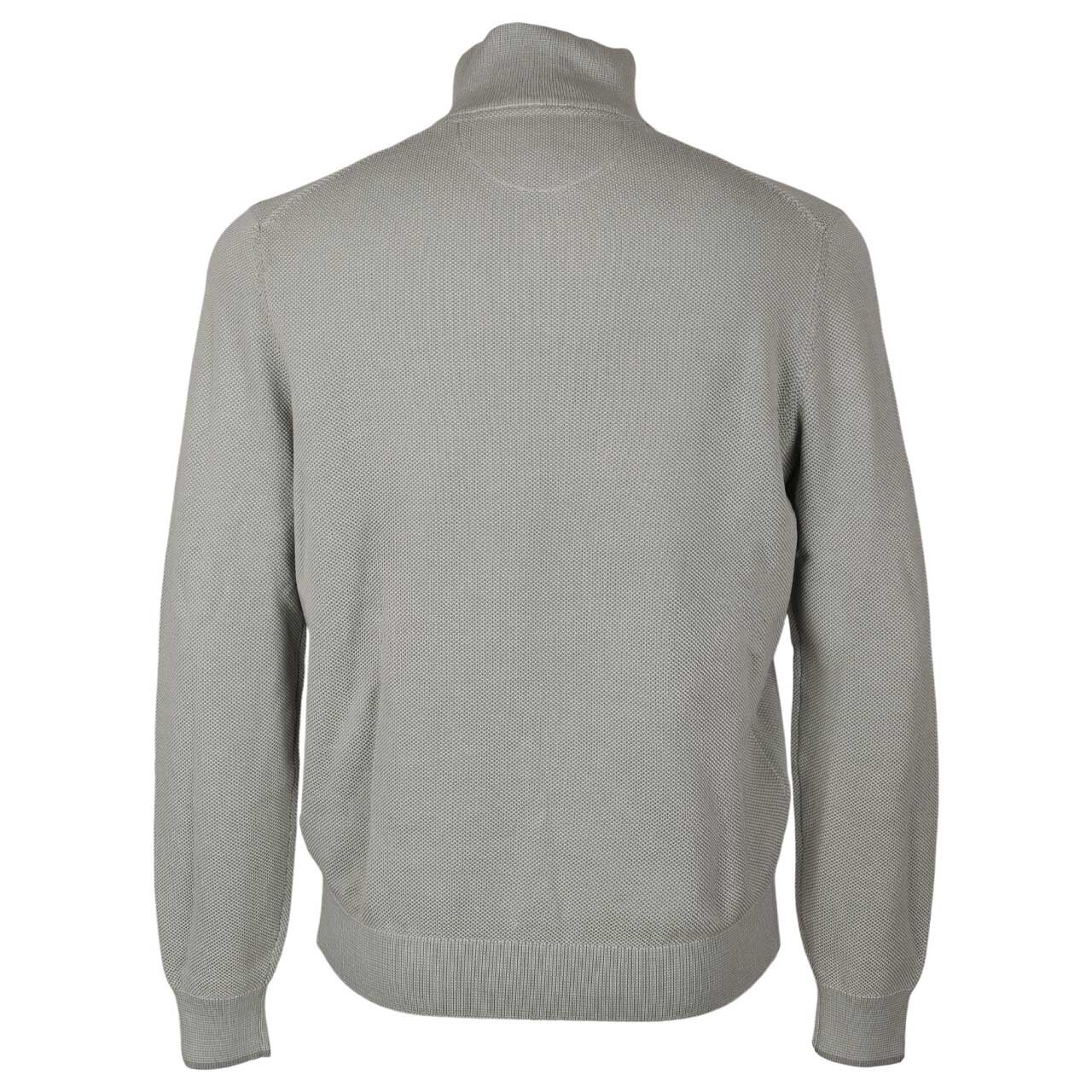 Herren Sweatshirt Troyer von Lerros in Grau meliert, Rückansicht
