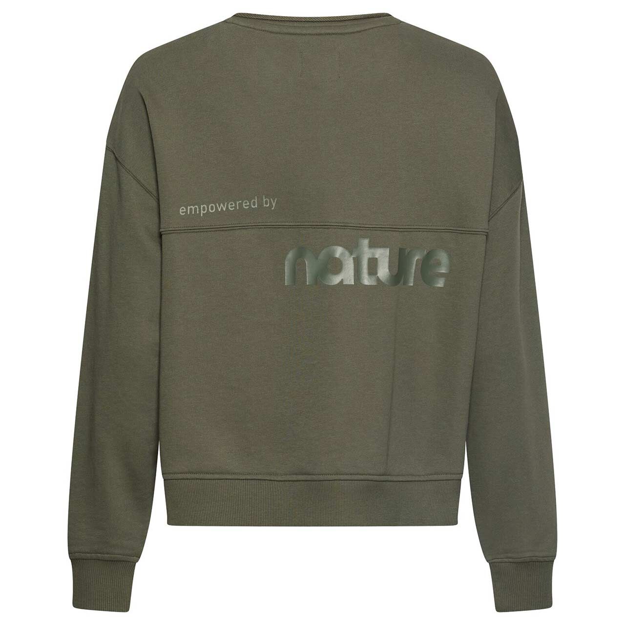 Damen Sweatshirt von Camel active in Olivgrün mit Print, Rückansicht