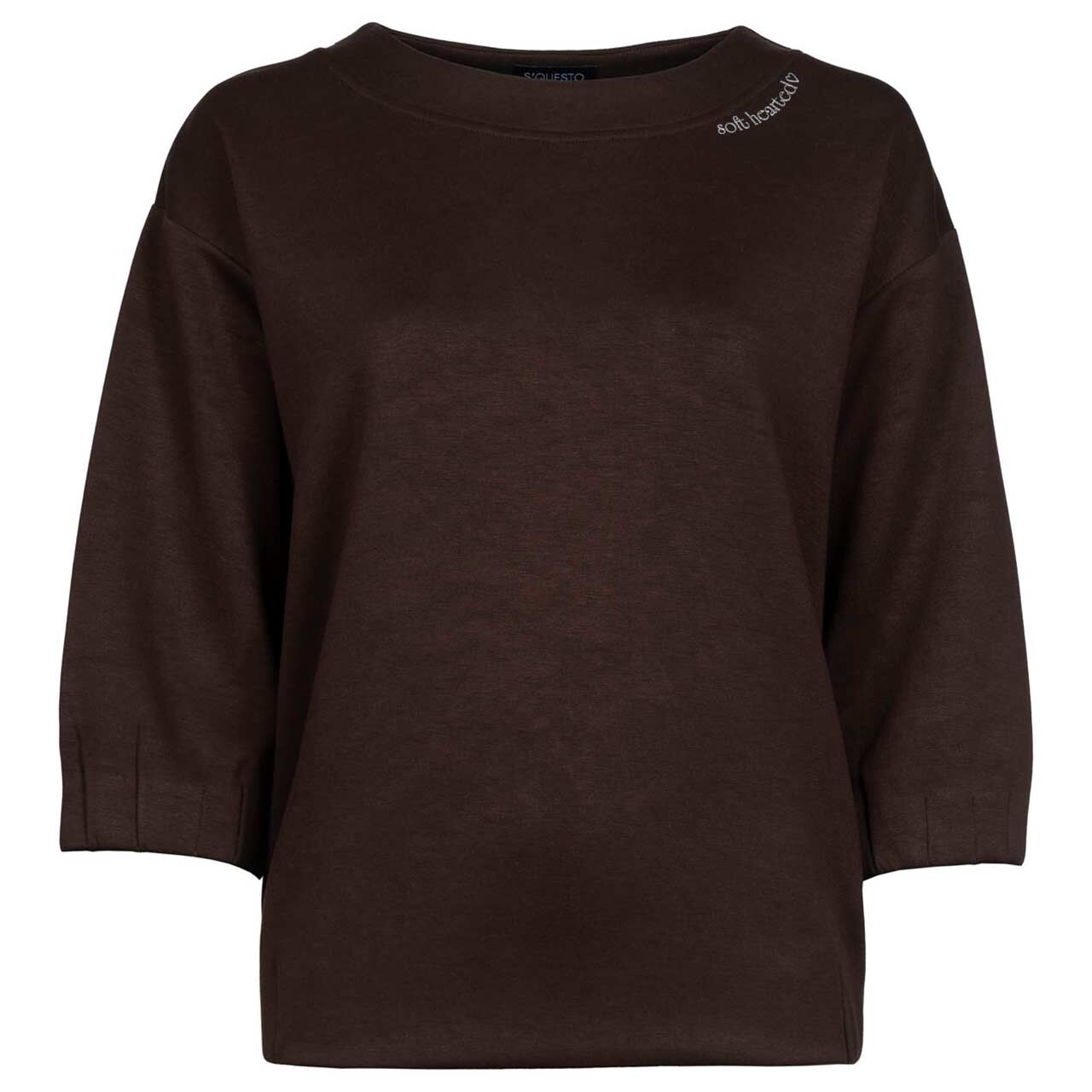 Soquesto Damen 3/4 Arm Sweatshirt soft coffee