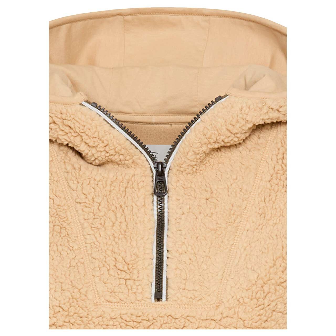 Damen Hoodie Teddy Sweatshirt von Camel active in Hellbraun, detaillierte Vorderansicht