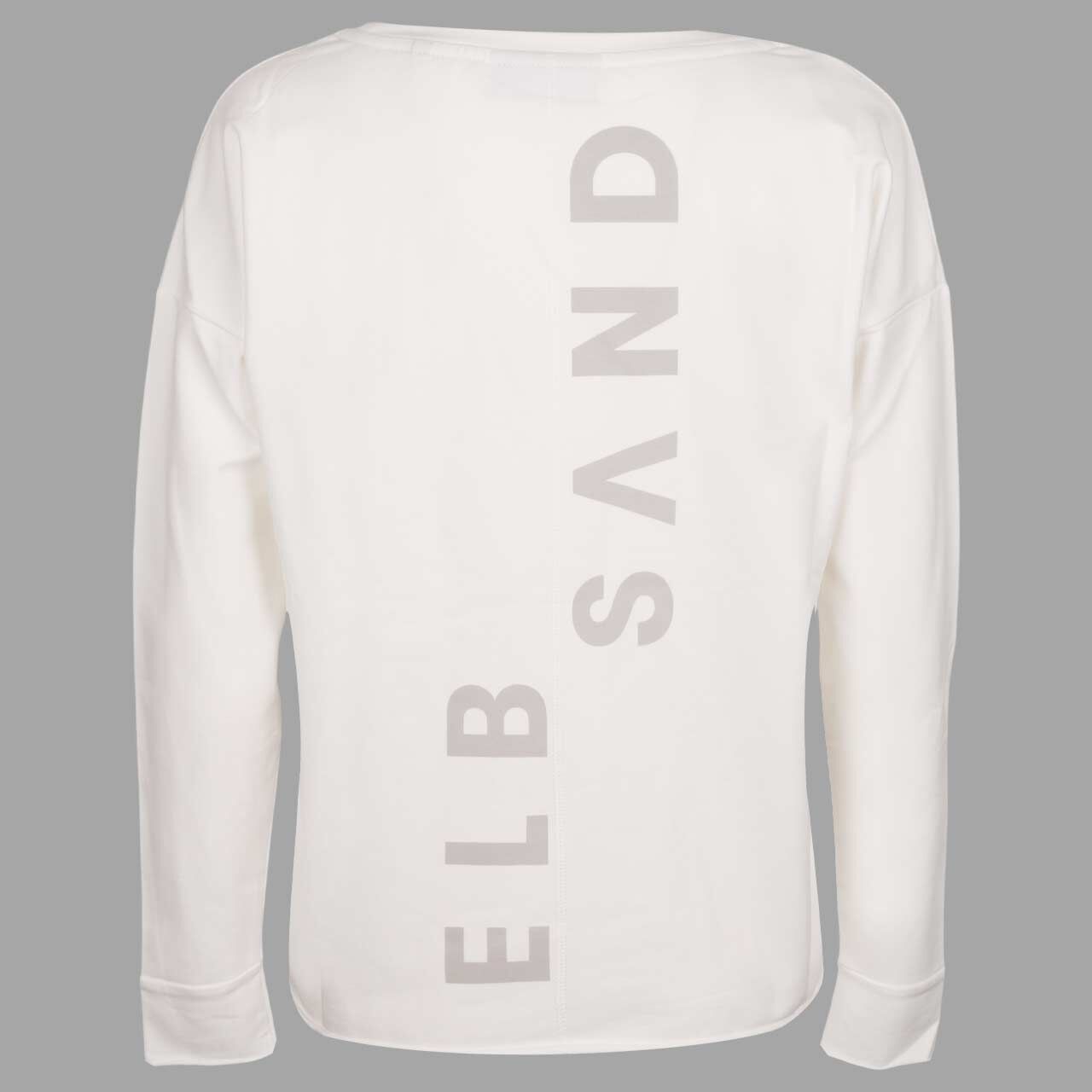 Damen Sweatshirt Riane von Elbsand in Cremeweiß mit Print, Rückansicht