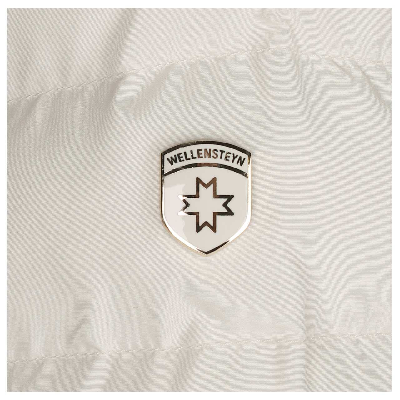 Damen Jacke Italy Hood von Wellensteyn in Cremeweiß, Detailbild vom Logo