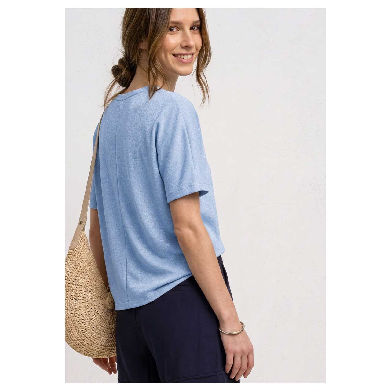 Damen T-Shirt Crista von Street One in Hellblau, Rückansicht am Model