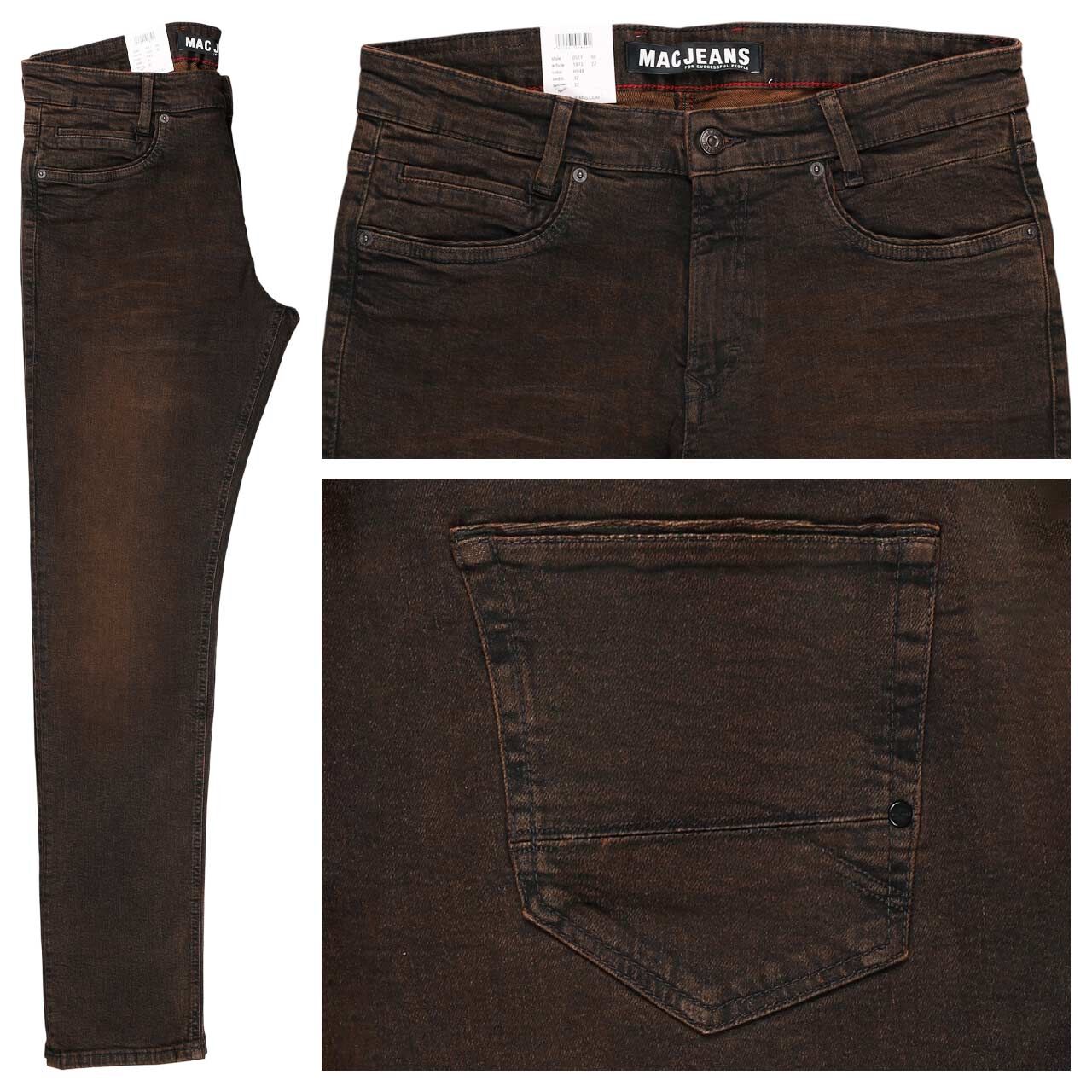 MAC Arne Pipe Driver Jeans black od brown