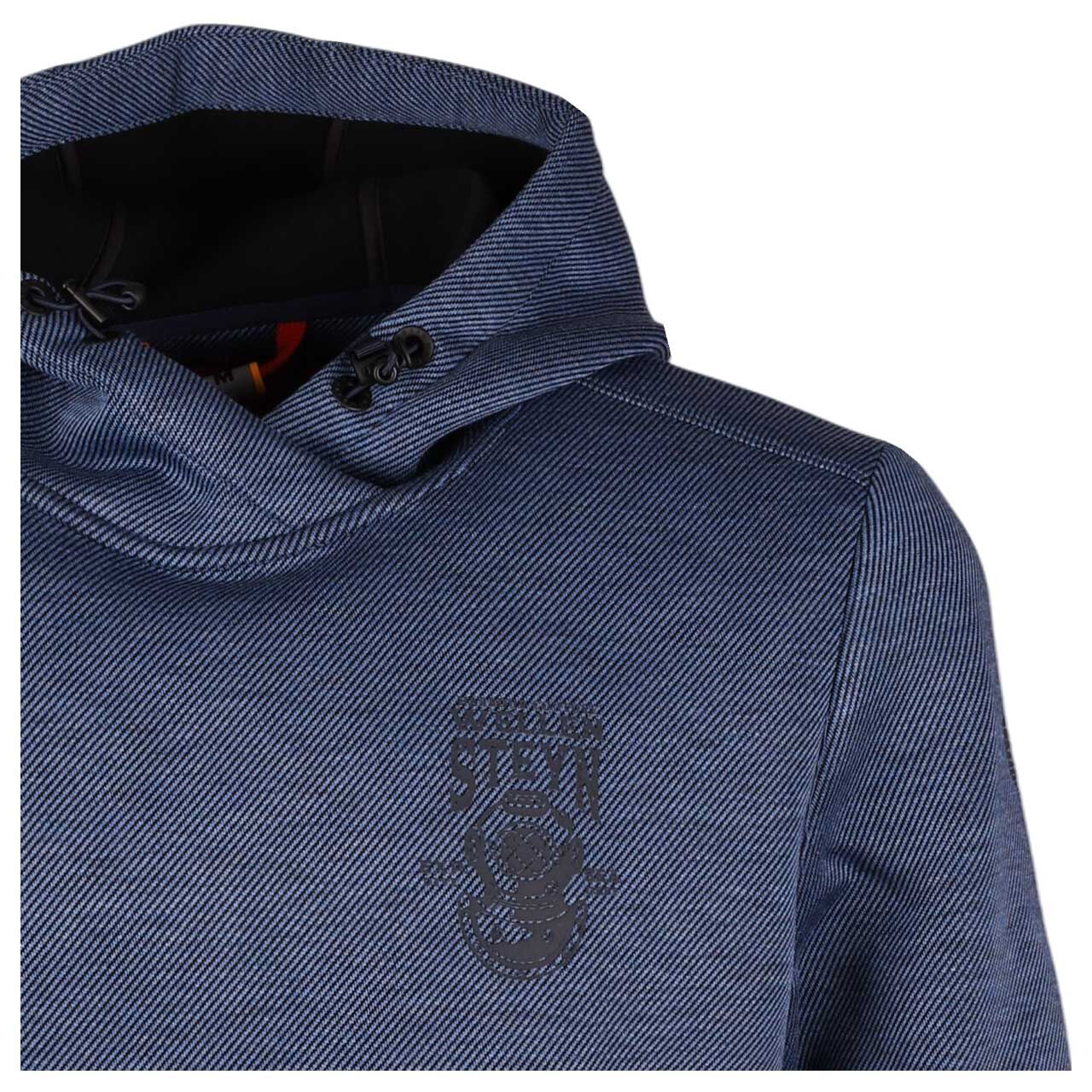 Herren Hoodie Sweatshirt von Wellensteyn in Blau meliert, detaillierte Vorderansicht