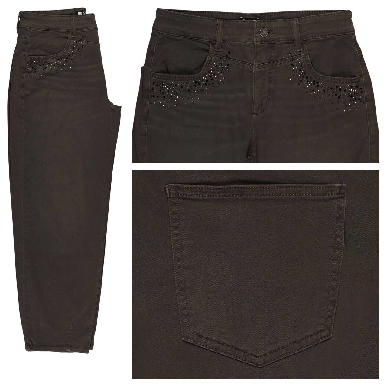 MAC Bobbie 7/8 Jeans smoked grey pocket glam