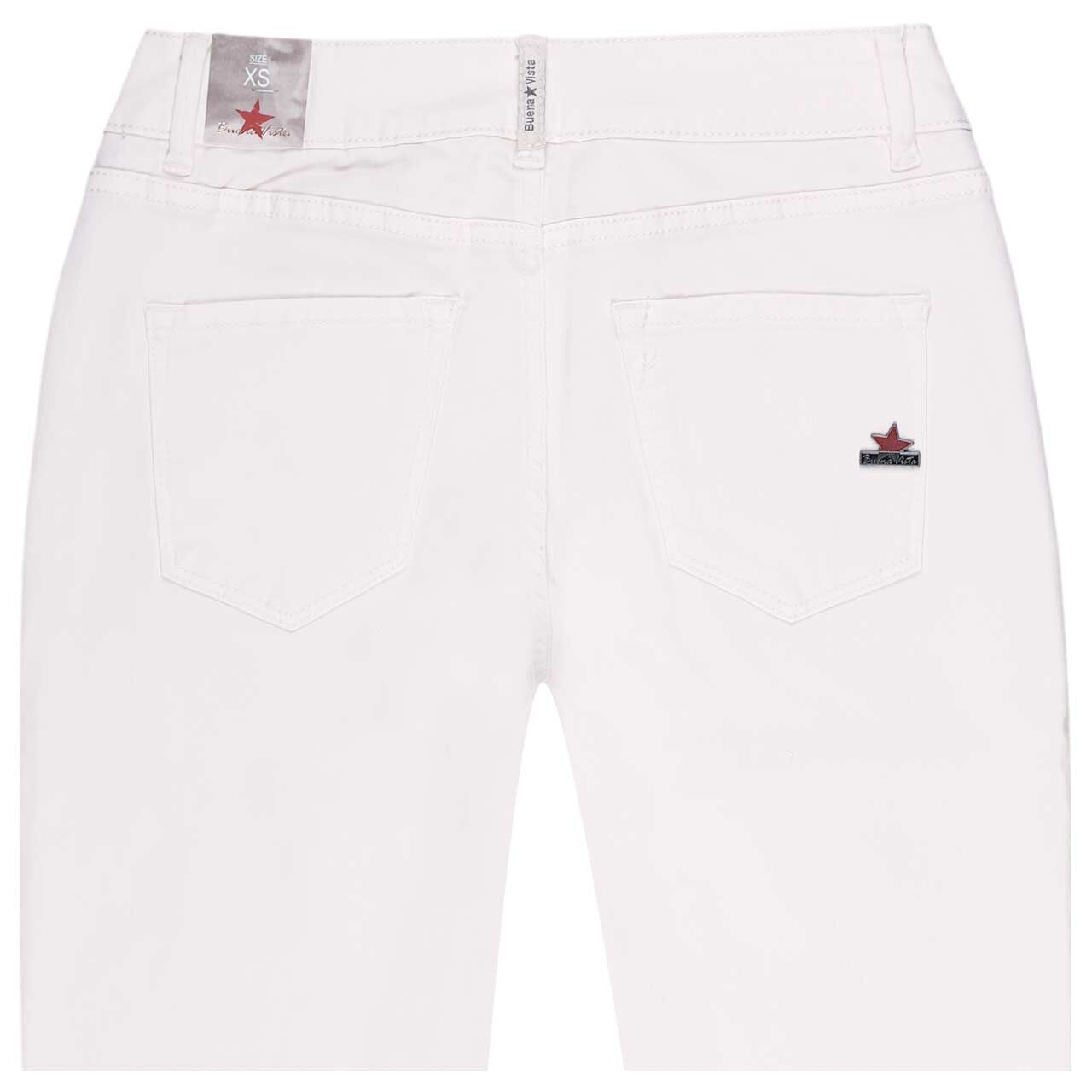 Damen Baumwollhose Italy V 7/8 Stretch Twill von Buena Vista in Cremeweiß, Rückansicht