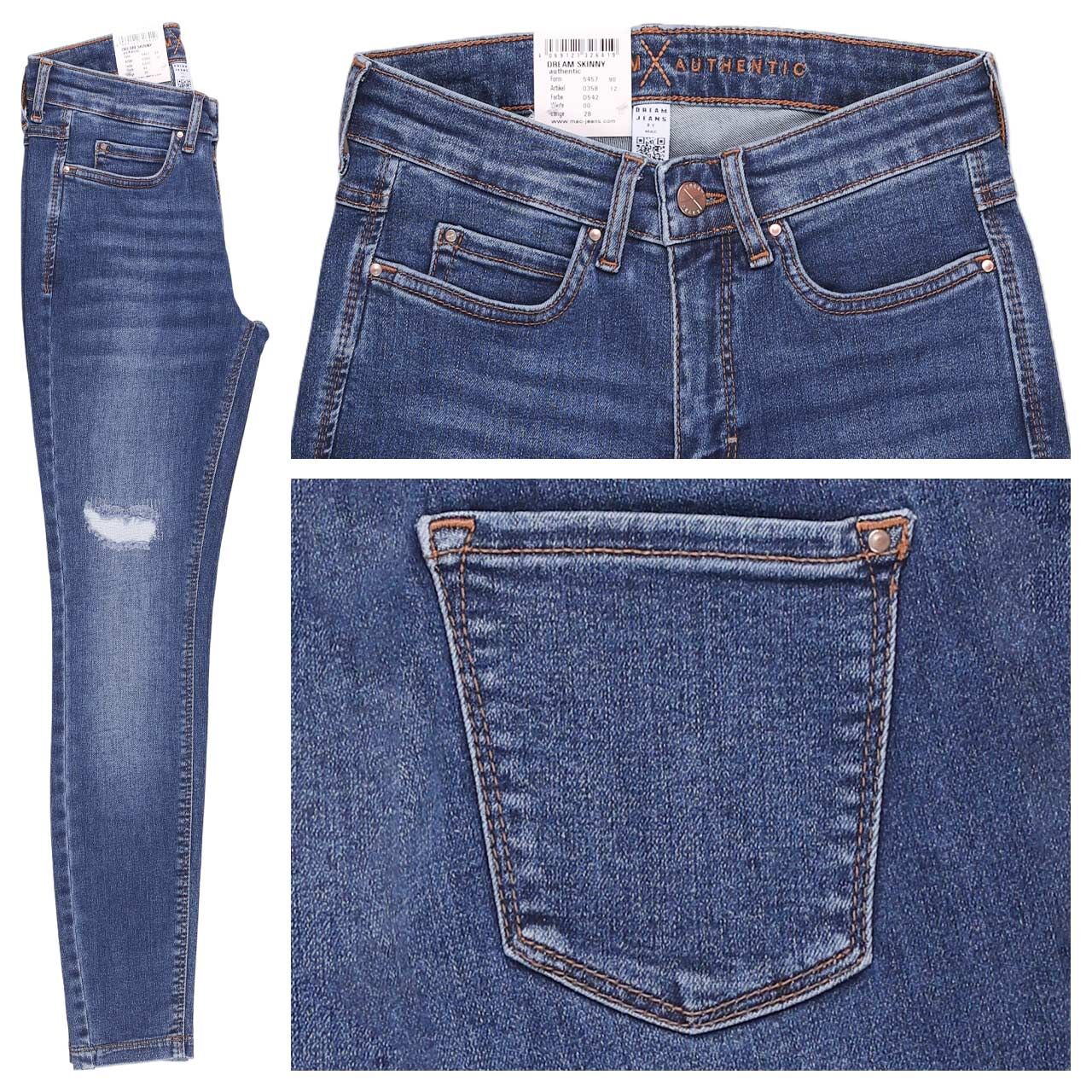 MAC Dream Skinny Jeans vintage destroyed blue authentic