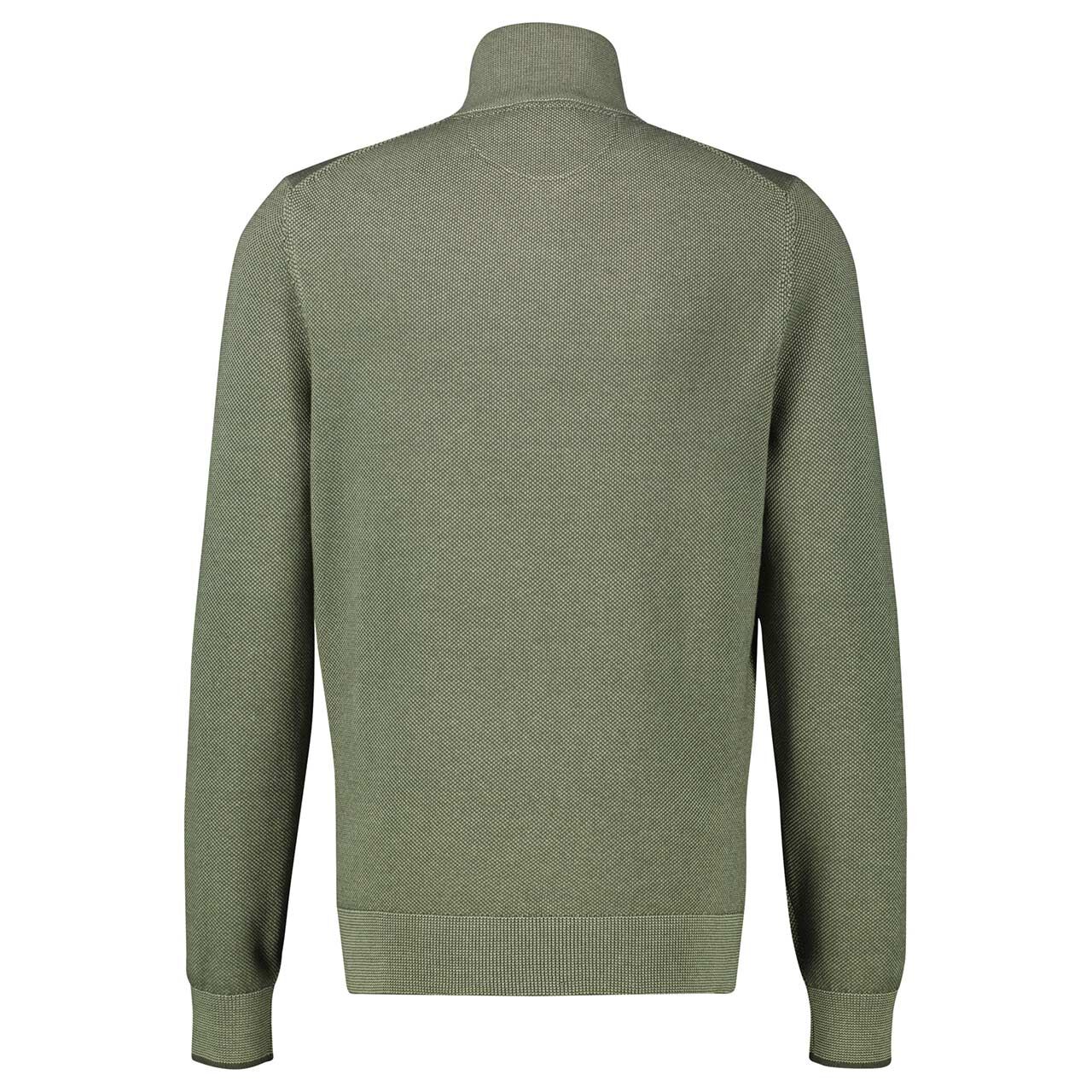 Herren Pullover Troyer von Lerros in Grün, Rückansicht