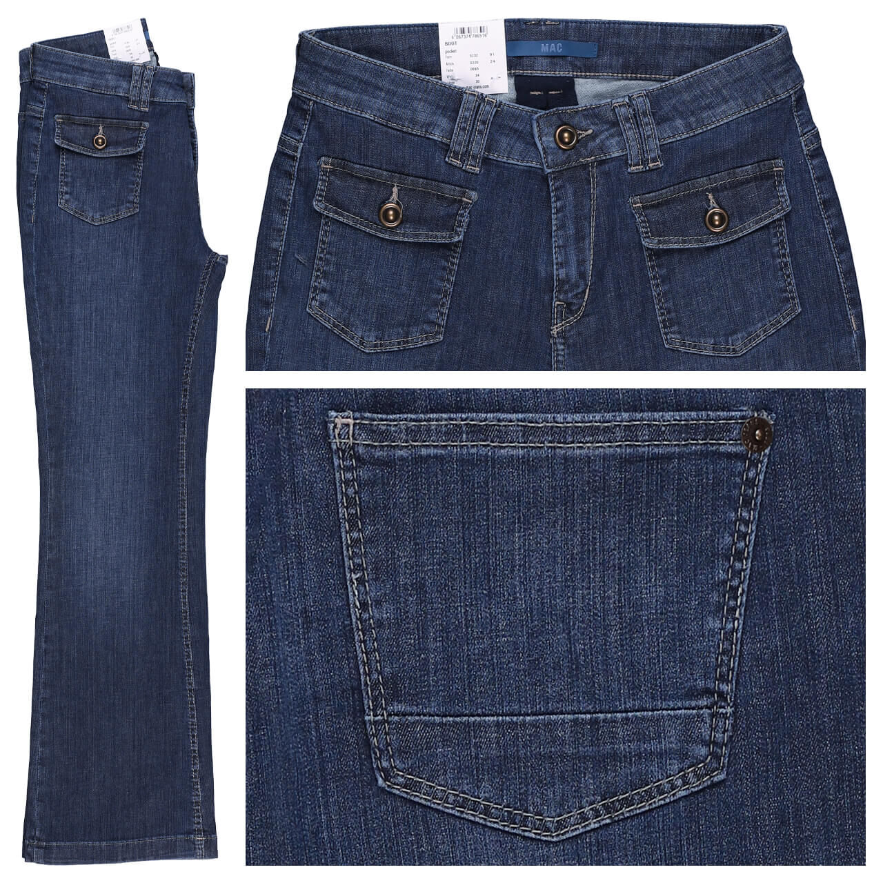 MAC Boot Pocket Jeans blue basic wash